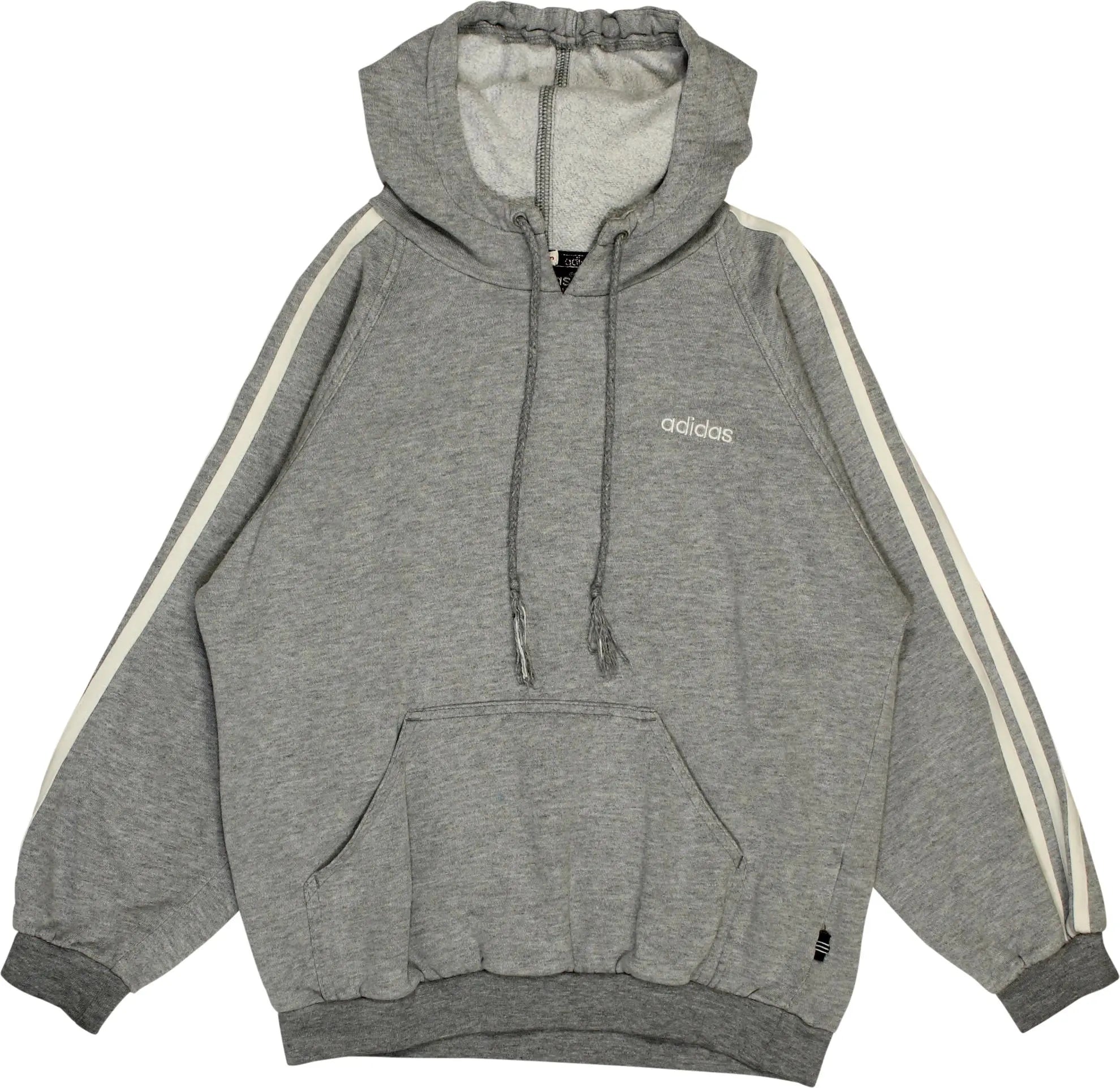 Adidas - 90s Grey Adidas Hoodie- ThriftTale.com - Vintage and second handclothing