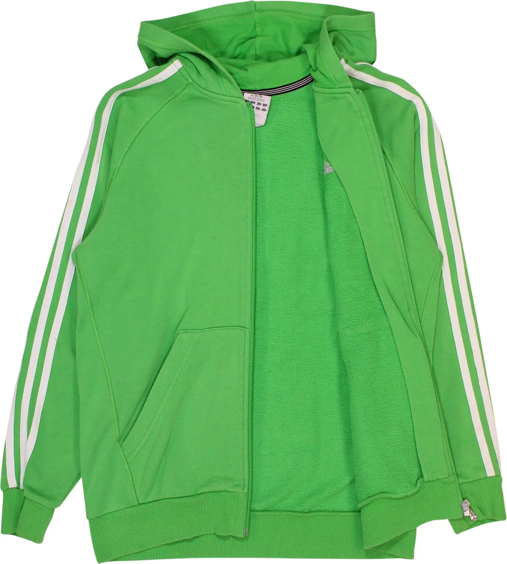 Adidas - Adidas Green Full Zip Hoodie- ThriftTale.com - Vintage and second handclothing