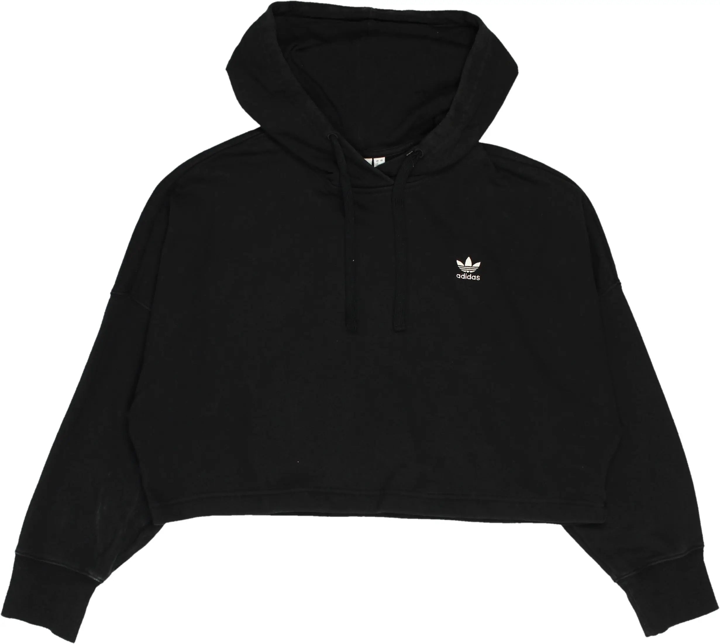 Adidas - Black Cropped Hoodie by Adidas- ThriftTale.com - Vintage and second handclothing