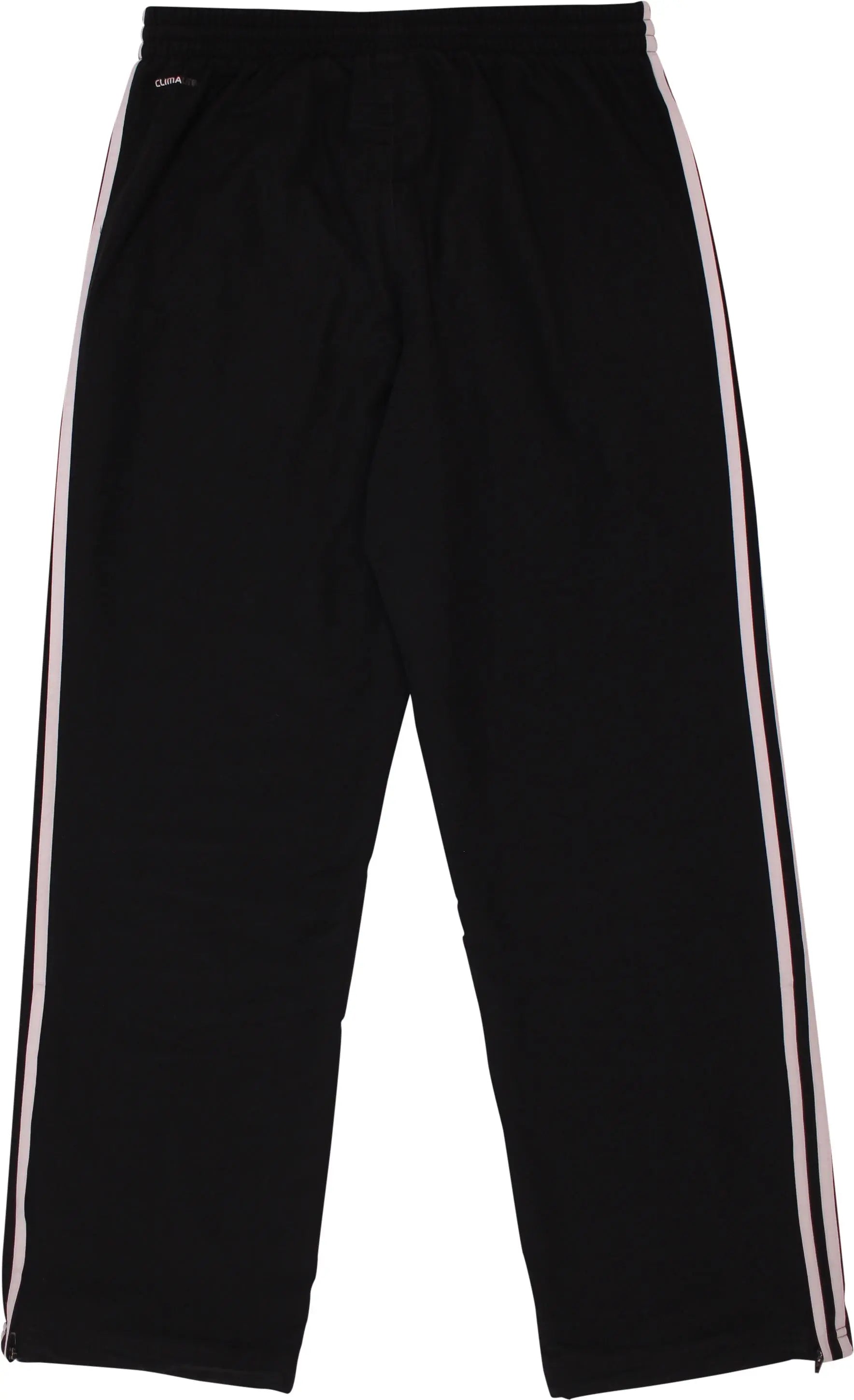 Adidas - Black Straight Leg Track Pants by Adidas- ThriftTale.com - Vintage and second handclothing