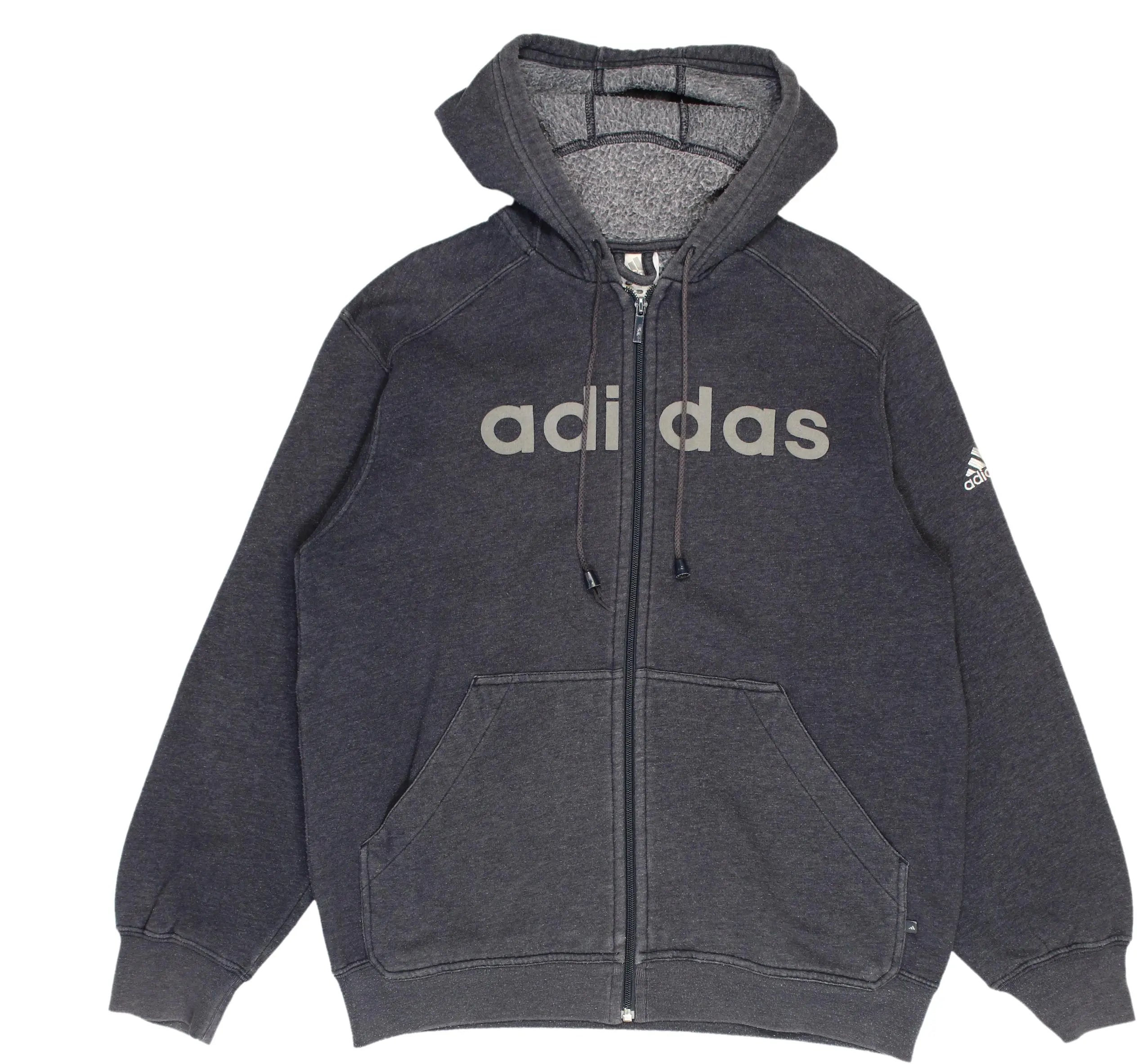 Adidas - Blue Zip-up Hoodie by Adidas- ThriftTale.com - Vintage and second handclothing