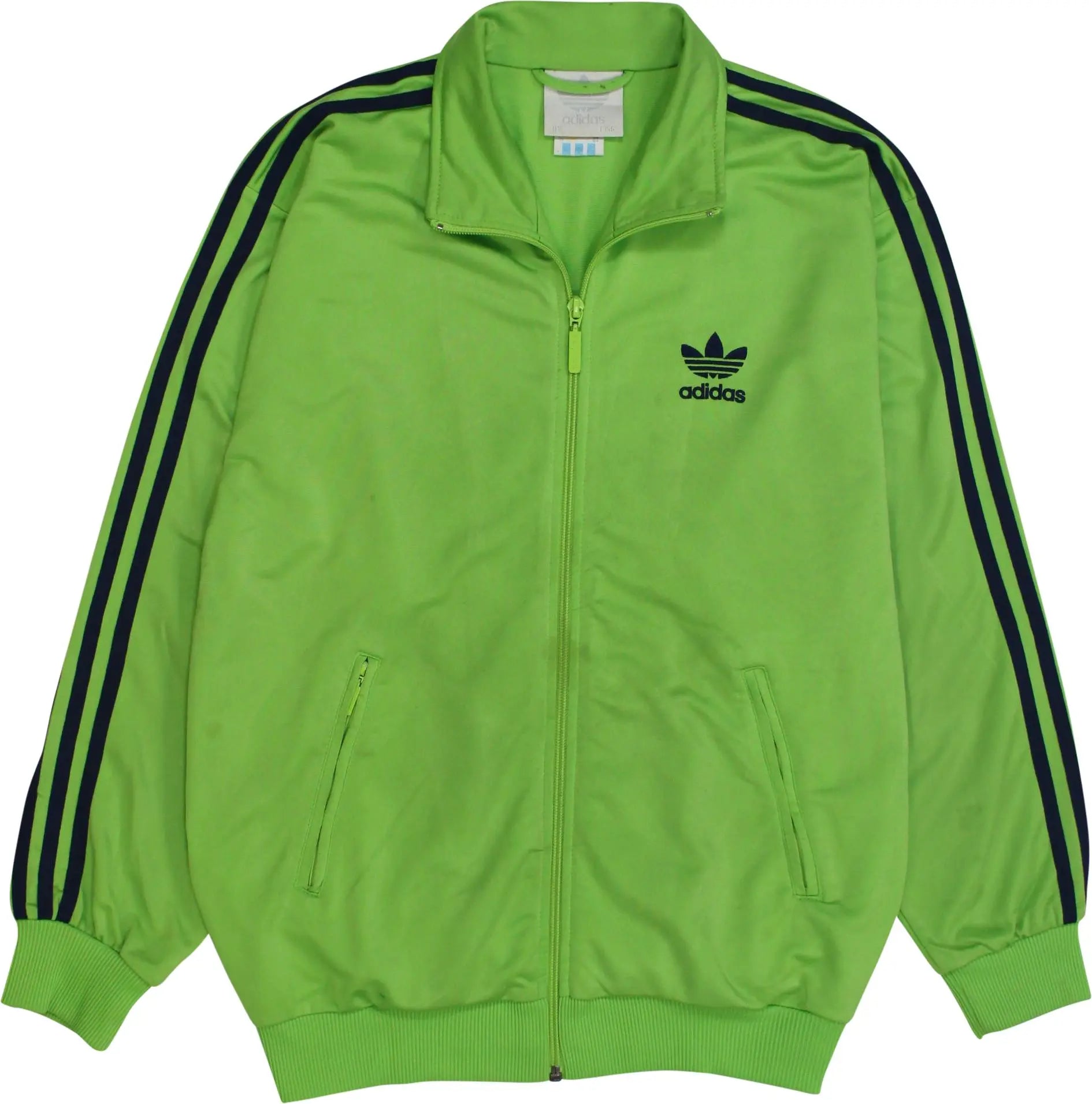 Adidas - Bright Green Track Jacket by Adidas- ThriftTale.com - Vintage and second handclothing