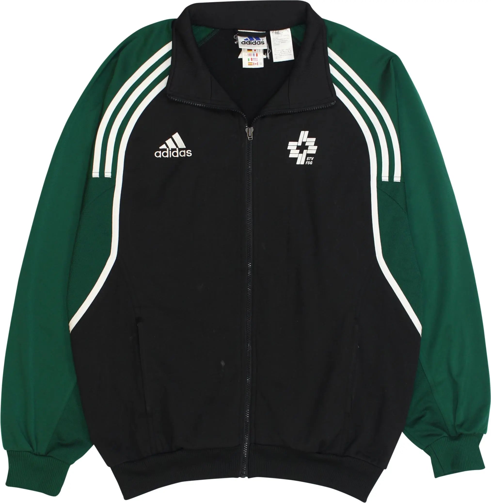 Adidas - Green Track Jacket Stv Fsg Swiss Team by Adidas- ThriftTale.com - Vintage and second handclothing