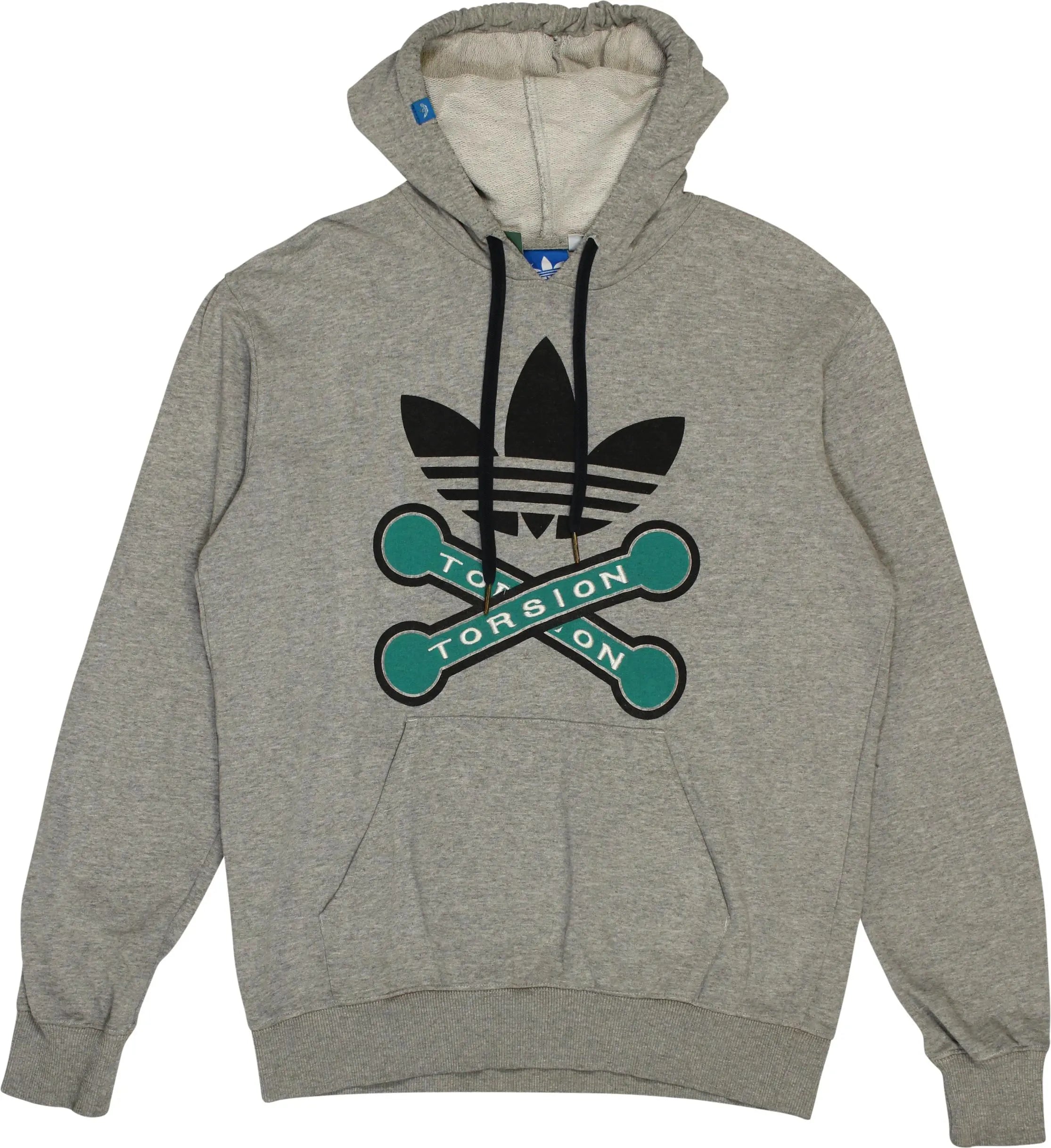 Adidas - Grey Hoodie by Adidas- ThriftTale.com - Vintage and second handclothing