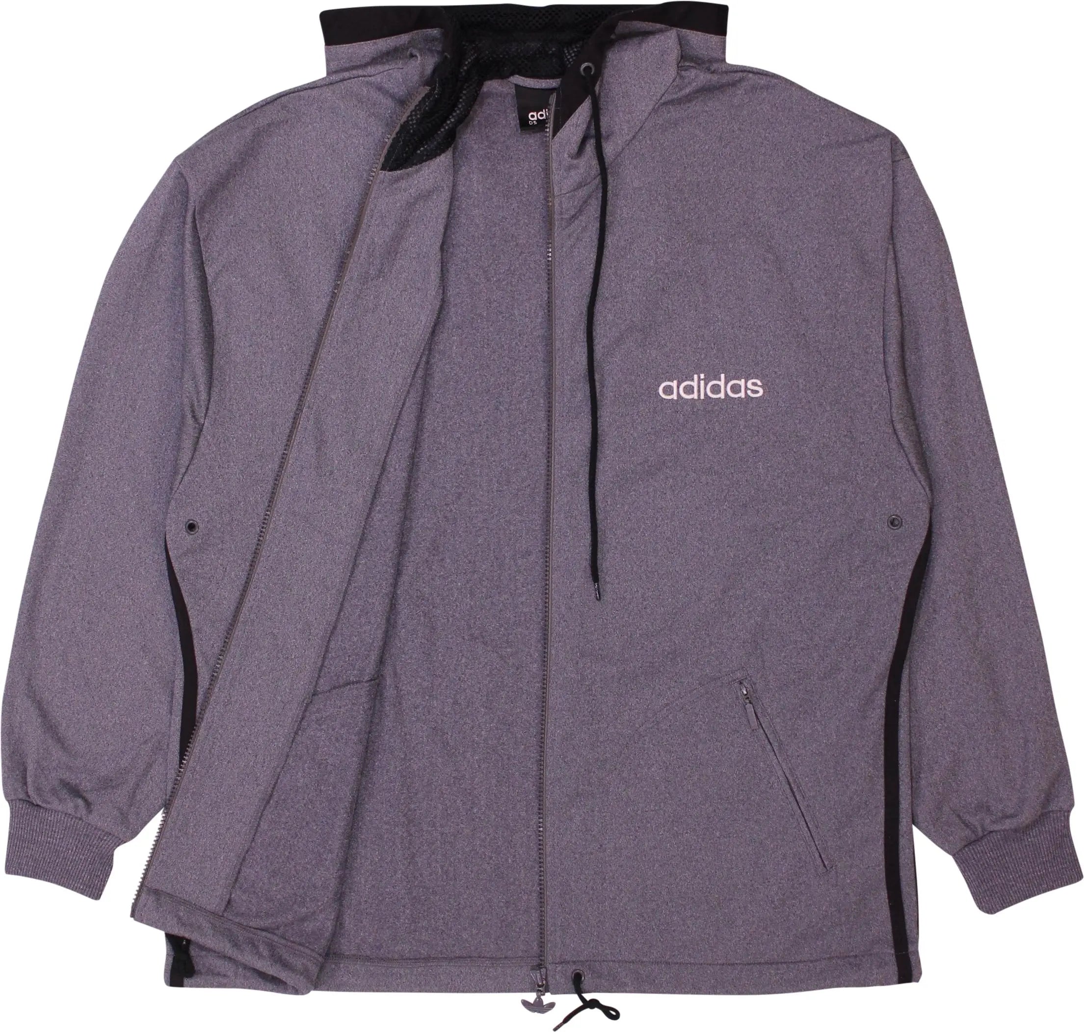 Adidas - Grey Track Jacket by Adidas- ThriftTale.com - Vintage and second handclothing