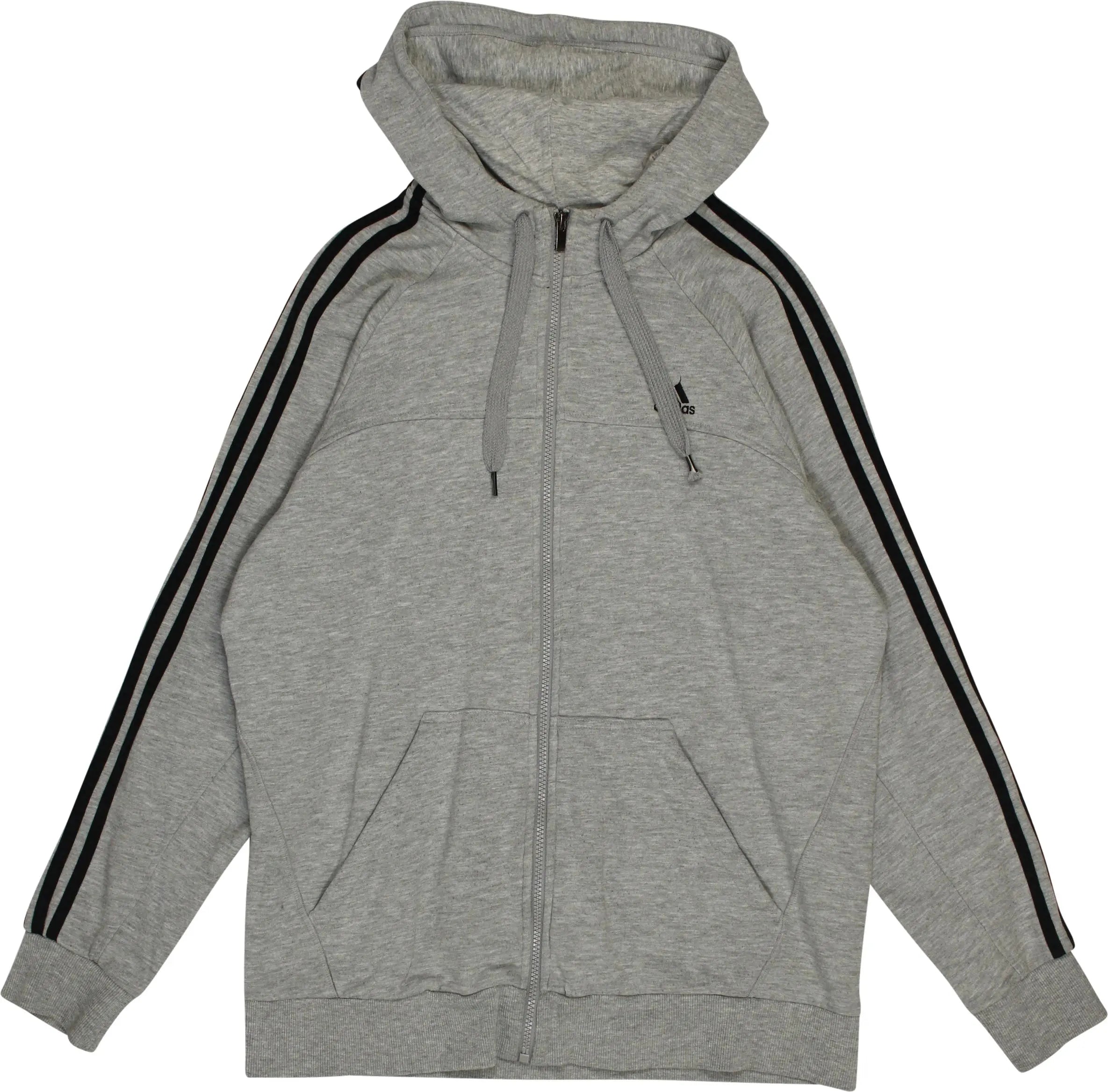 Adidas - Grey Zip-up Hoodie by Adidas- ThriftTale.com - Vintage and second handclothing