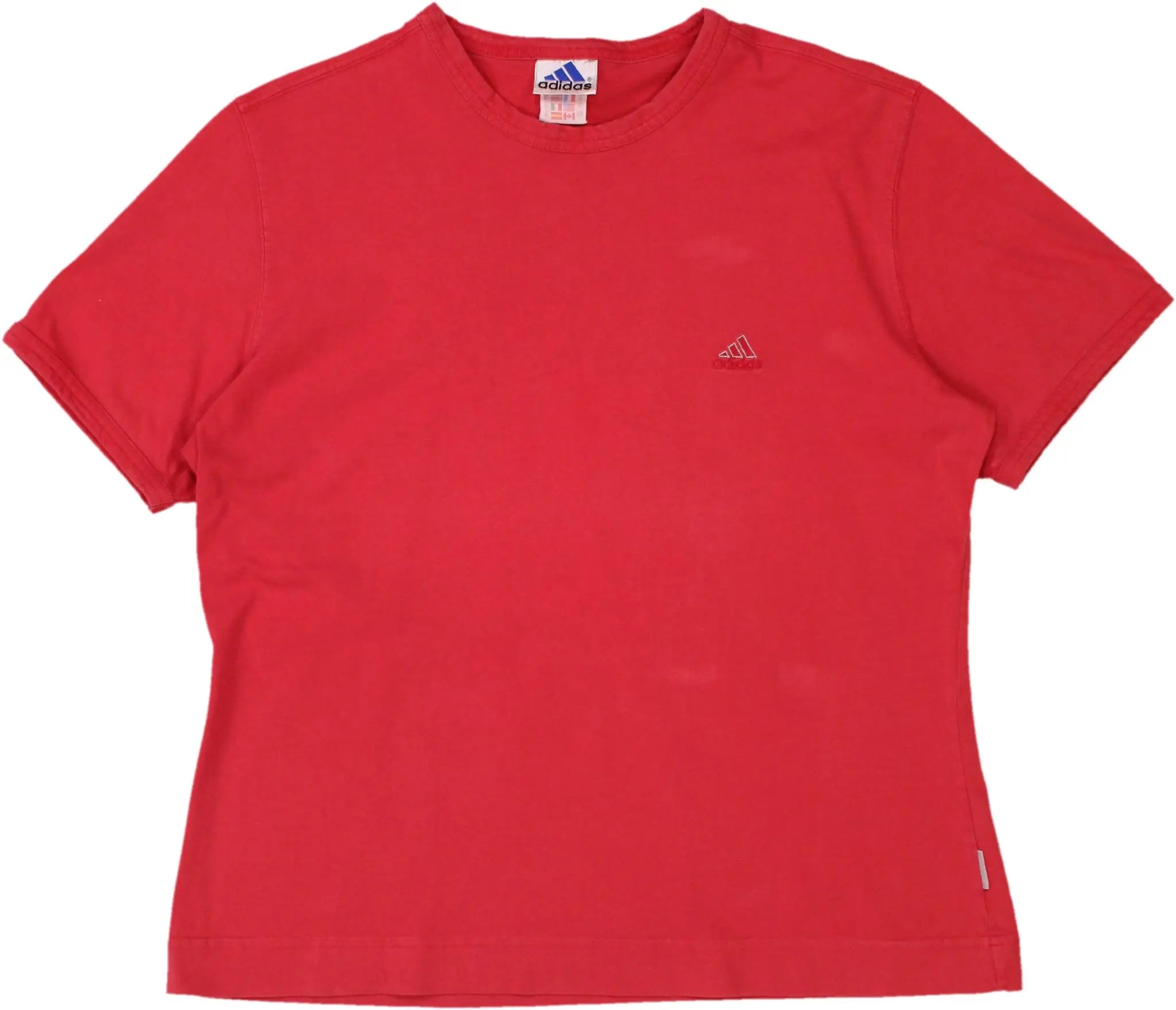 Adidas - Red Adidas T-shirt- ThriftTale.com - Vintage and second handclothing