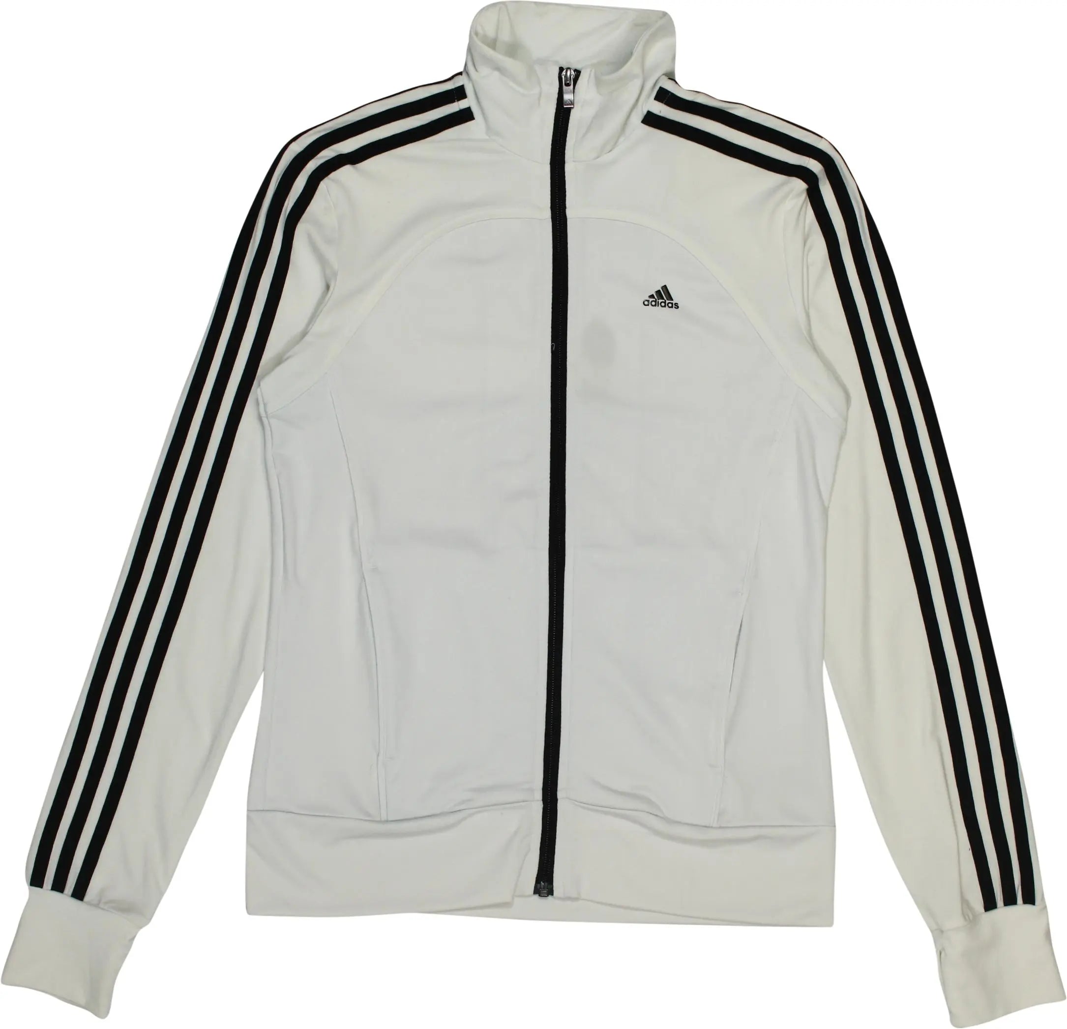 Adidas - White Adidas Track Jacket- ThriftTale.com - Vintage and second handclothing