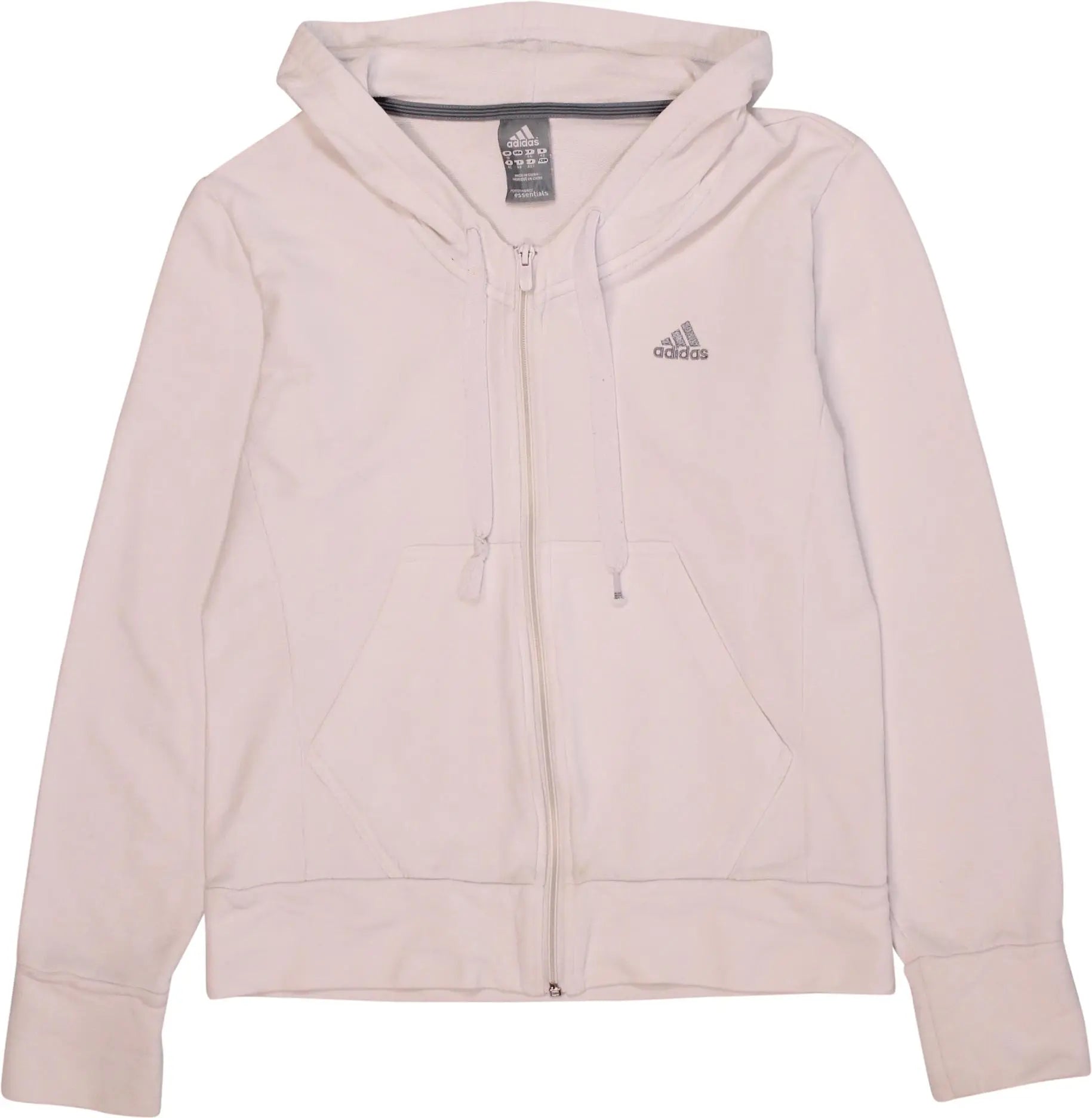 Adidas - White Zip Up Hoodie by Adidas- ThriftTale.com - Vintage and second handclothing