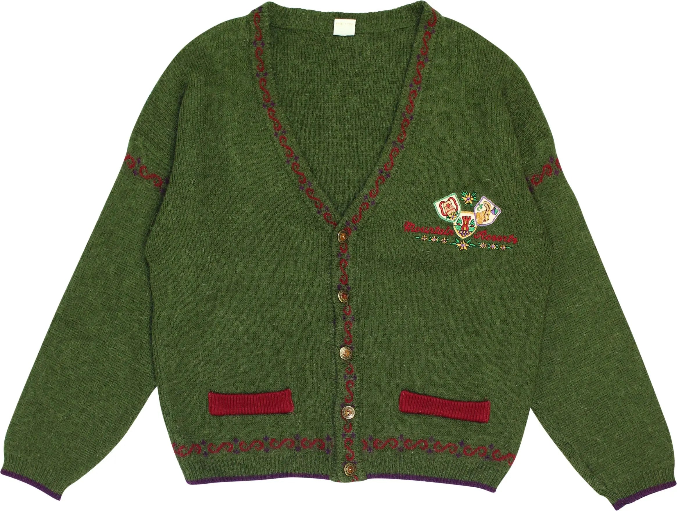 Adventure Company - Green Cardigan- ThriftTale.com - Vintage and second handclothing