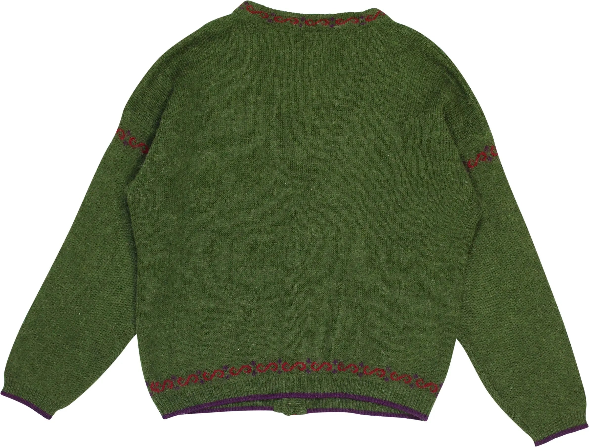 Adventure Company - Green Cardigan- ThriftTale.com - Vintage and second handclothing