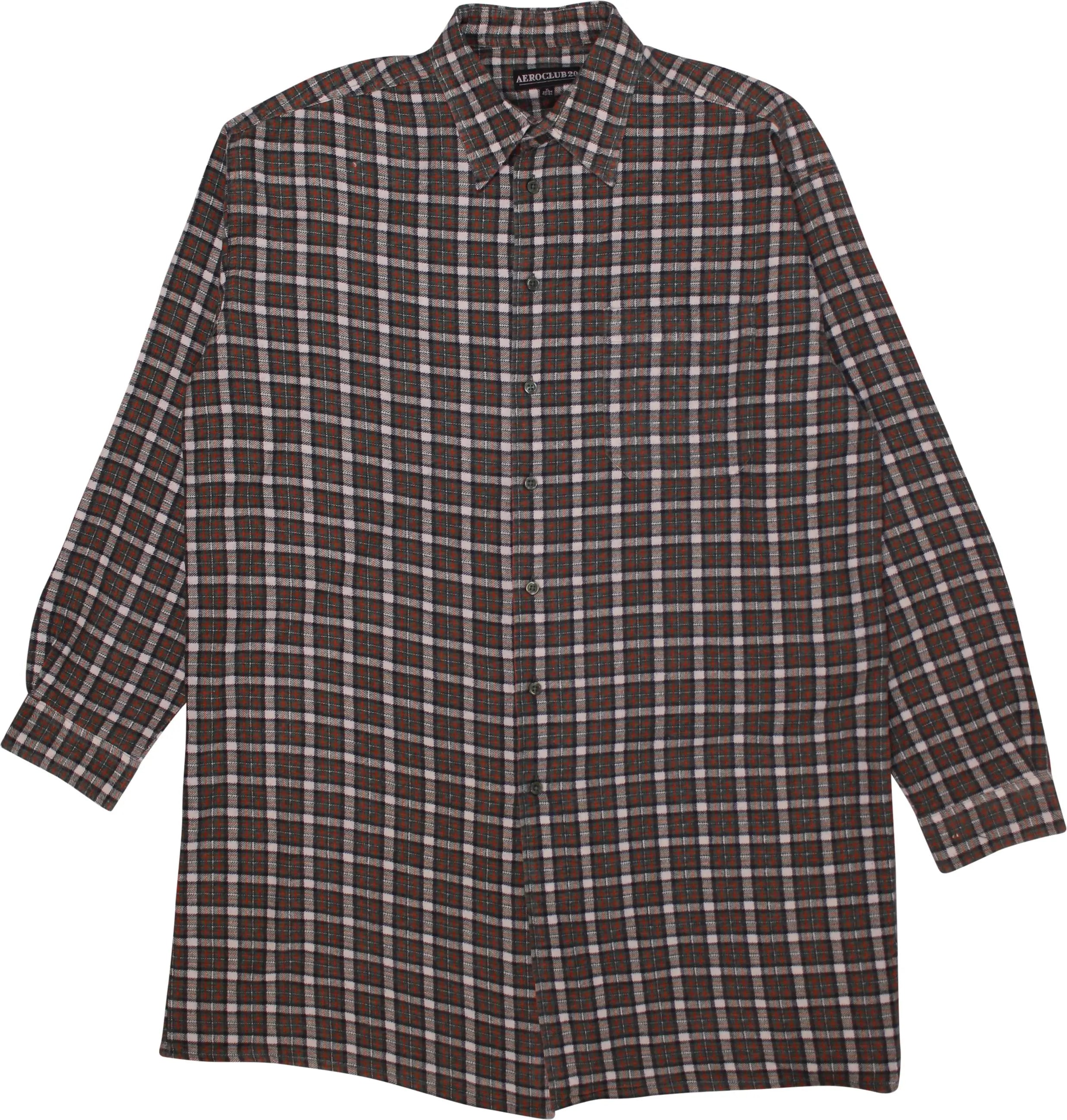 Aeroclub 20 - 90s Checkered Flannel Long Shirt- ThriftTale.com - Vintage and second handclothing