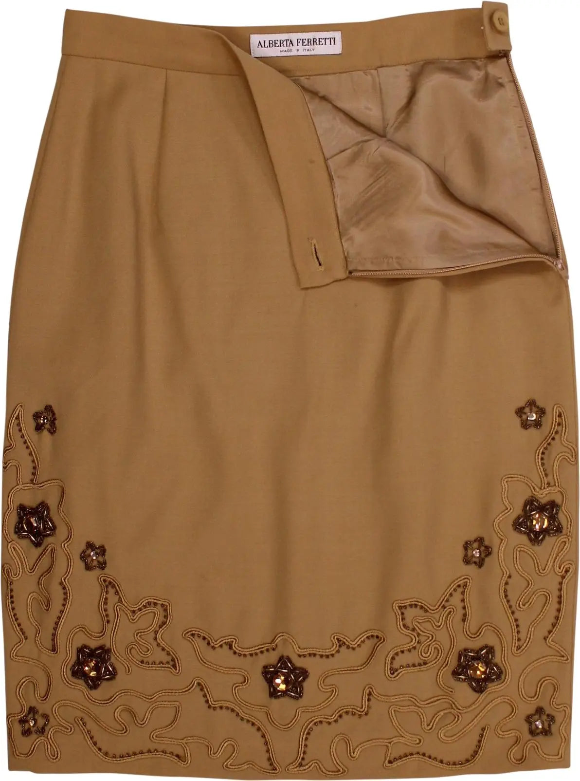 Alberta Ferretti - Beaded Italian Skirt- ThriftTale.com - Vintage and second handclothing