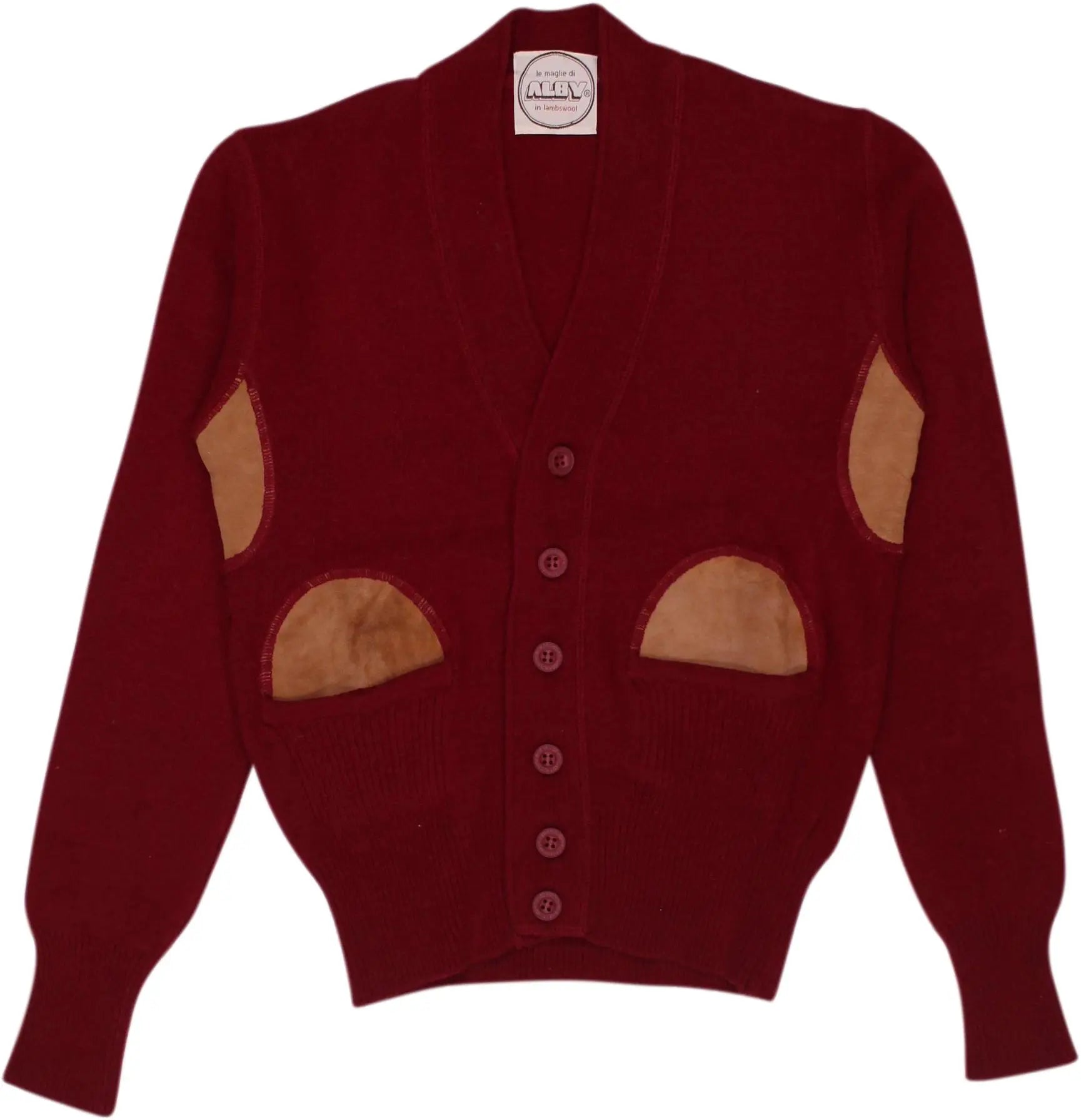 Alby - Red Wool Cardigan- ThriftTale.com - Vintage and second handclothing