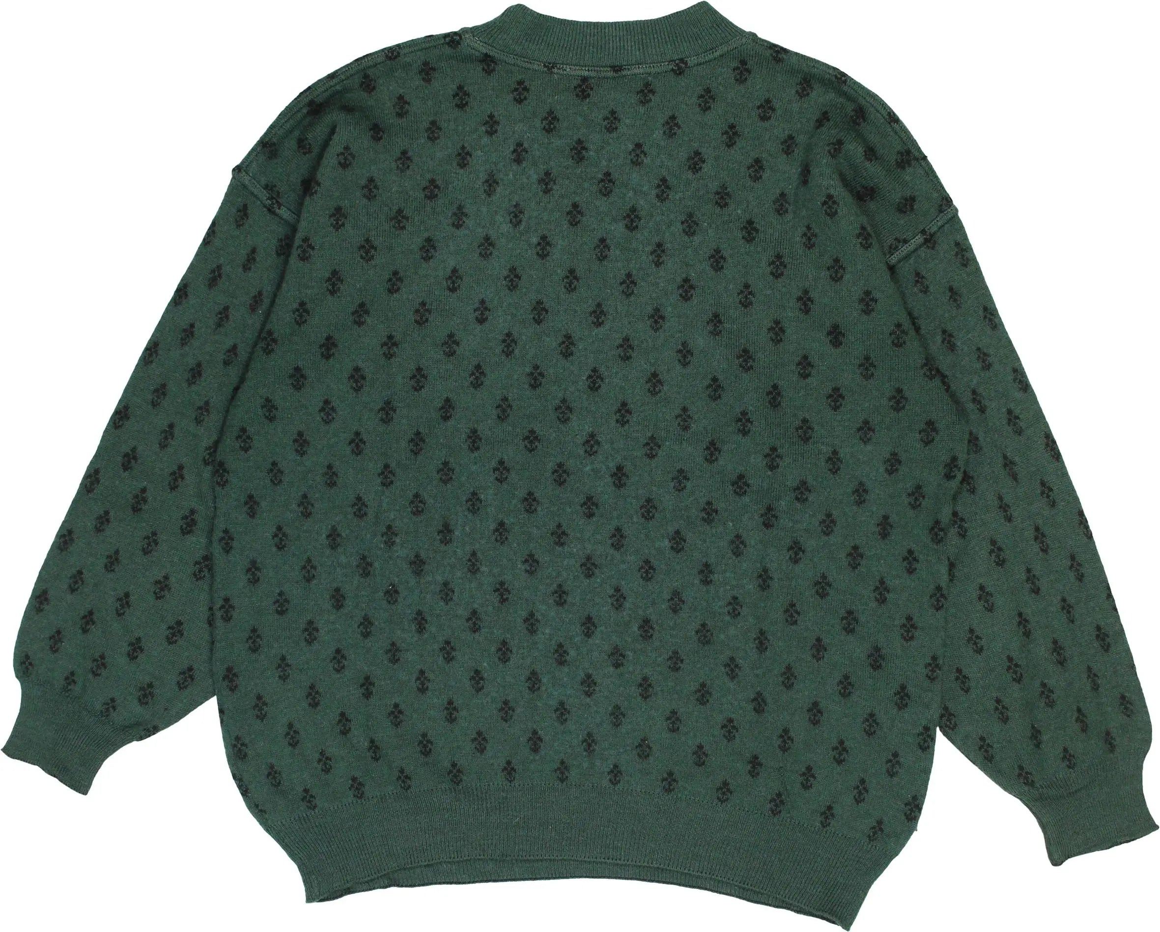 Aldo Bertolini - Green Patterned Jumper- ThriftTale.com - Vintage and second handclothing