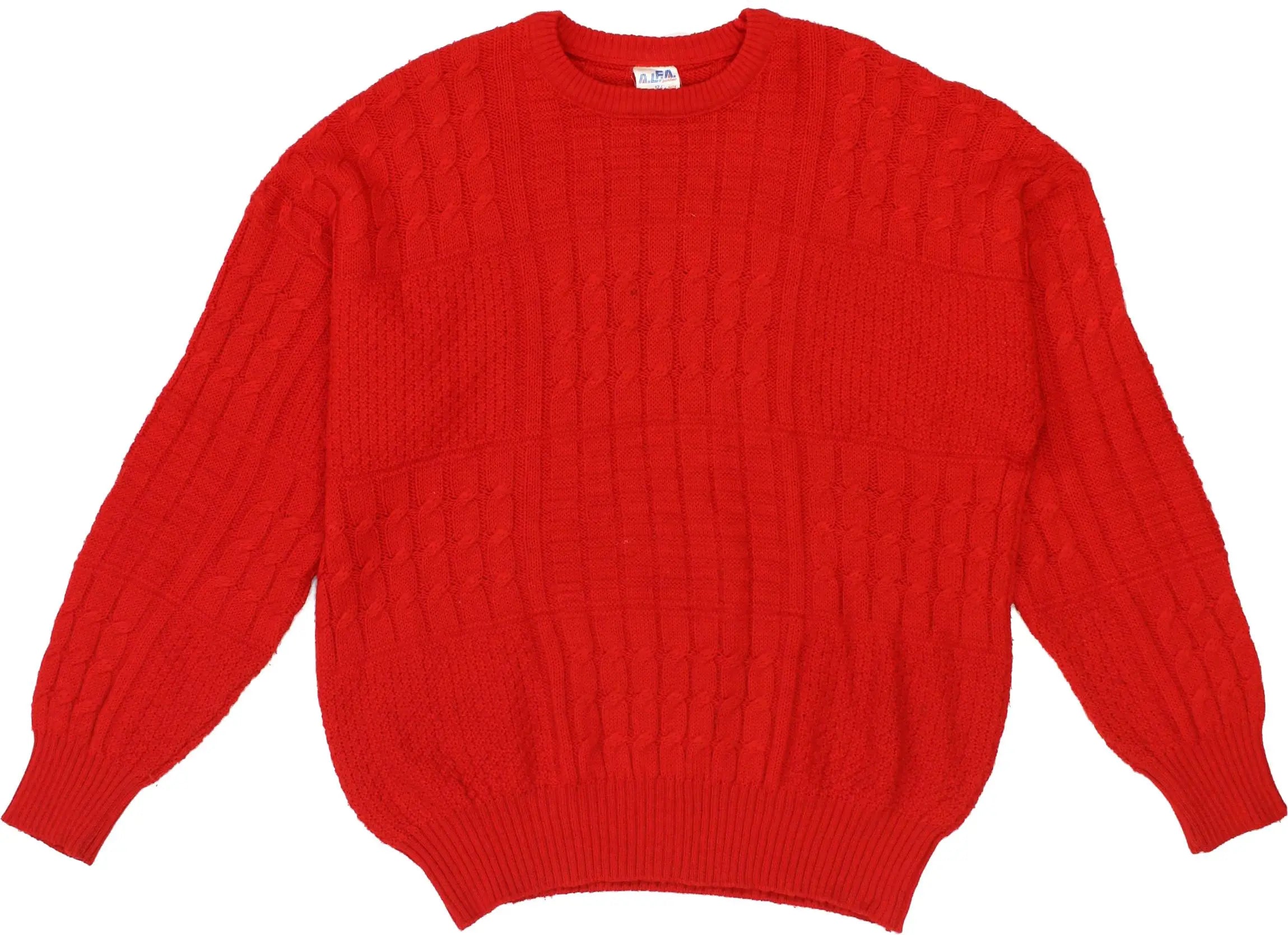 Alea Junior - Red Knitted Sweater- ThriftTale.com - Vintage and second handclothing