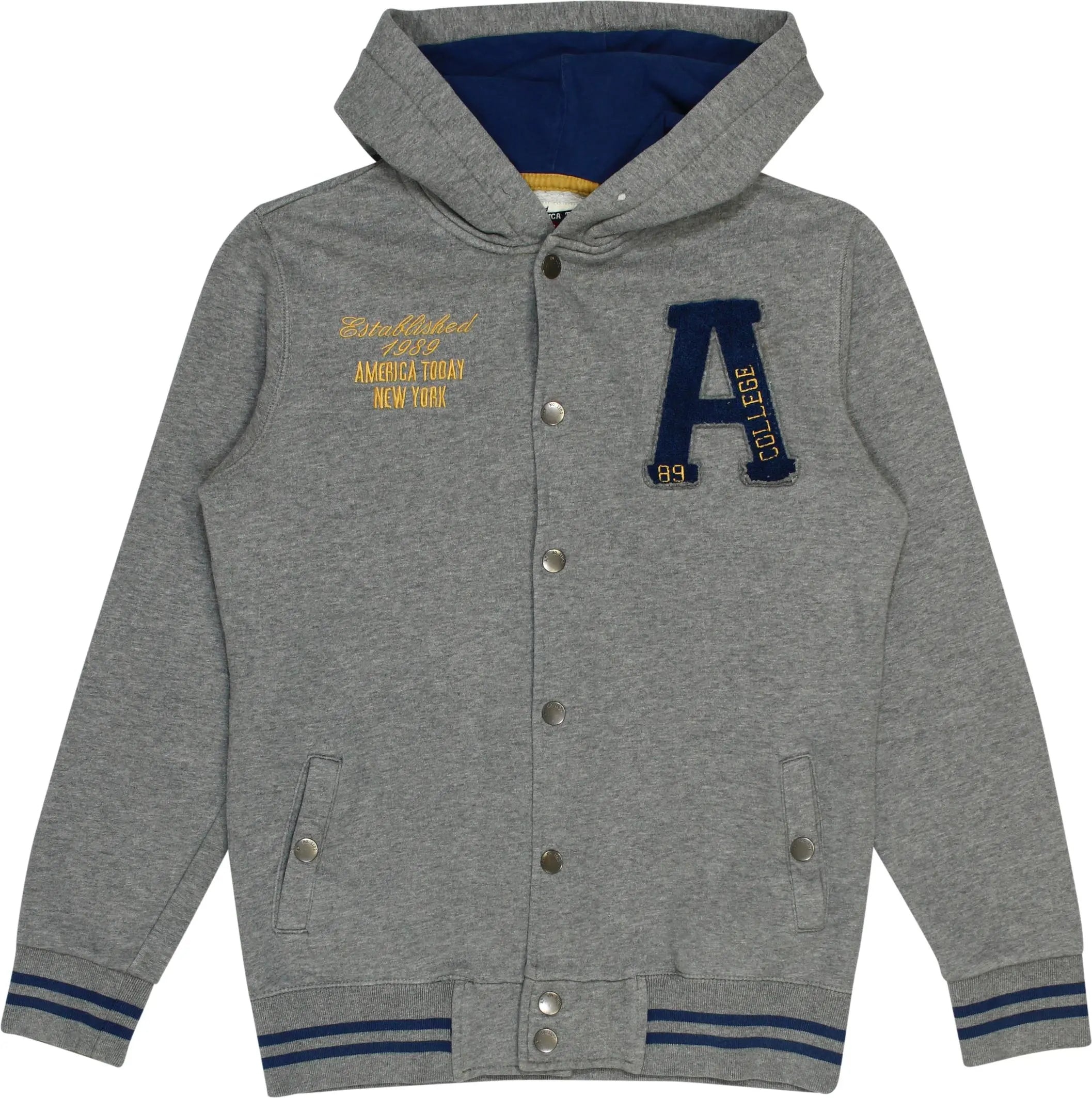 America Today - College Hoodie Jacket- ThriftTale.com - Vintage and second handclothing