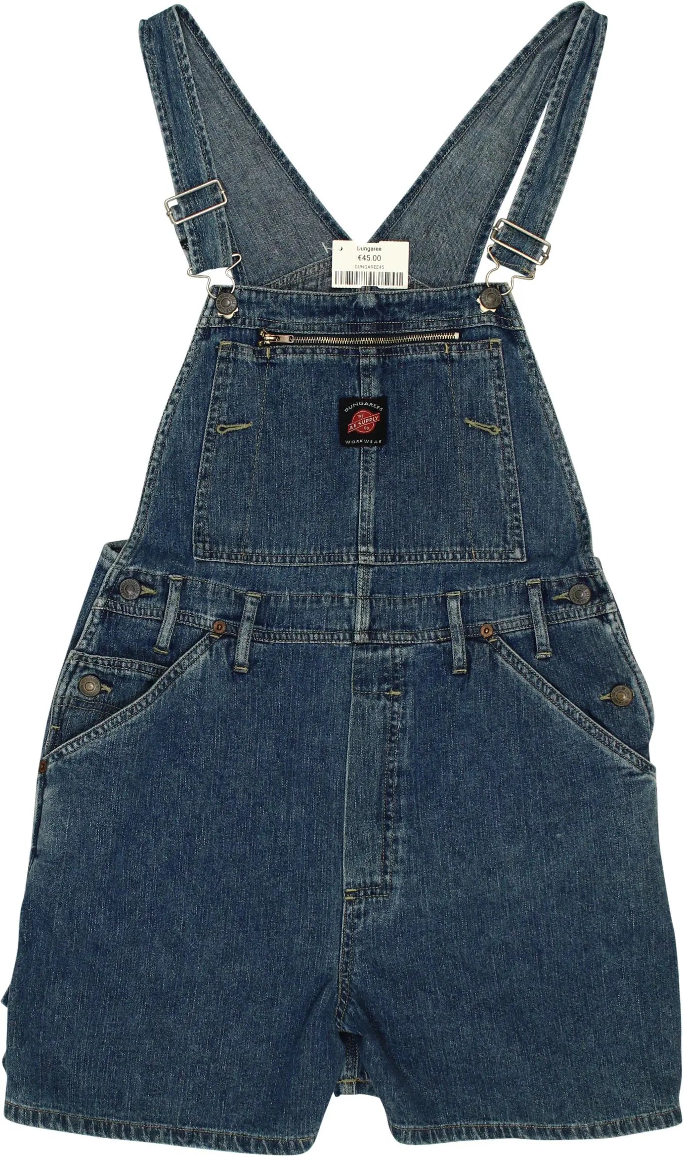 American Eagle - 90s Short Denim Overall- ThriftTale.com - Vintage and second handclothing