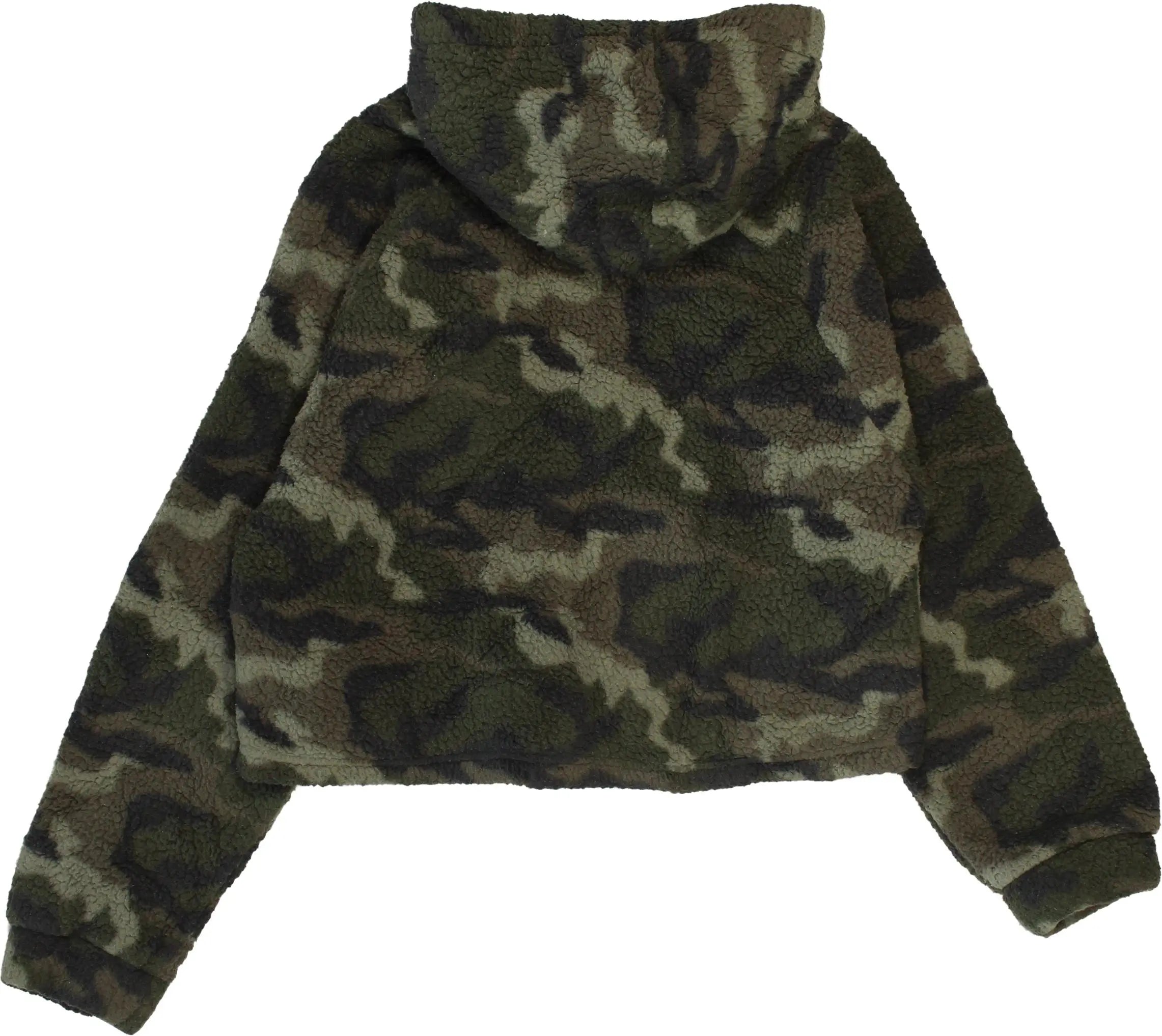 American Eagle - Camo Sherpa Cropped Hoodie- ThriftTale.com - Vintage and second handclothing