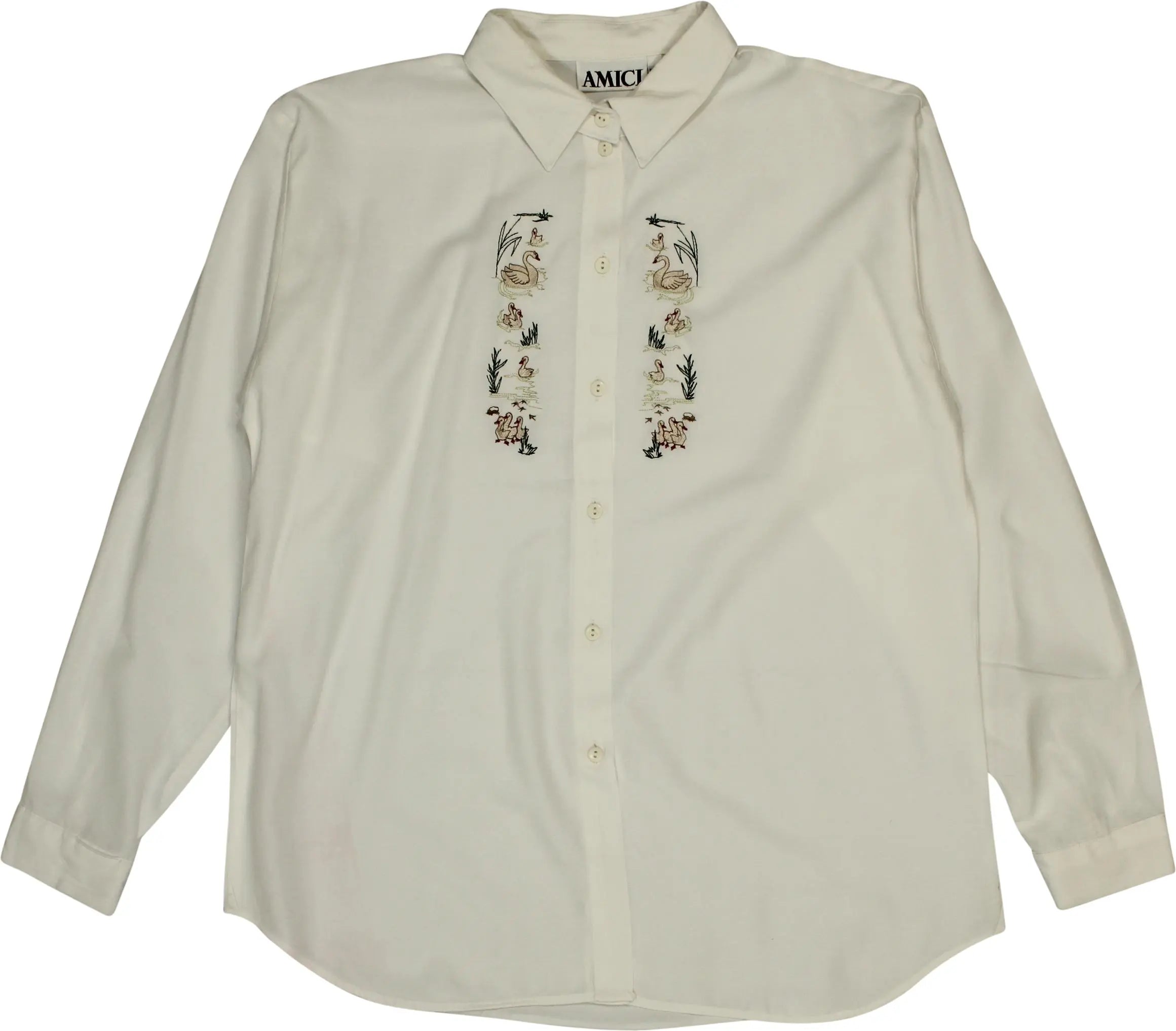 Amici - 90s Embroidered Blouse- ThriftTale.com - Vintage and second handclothing