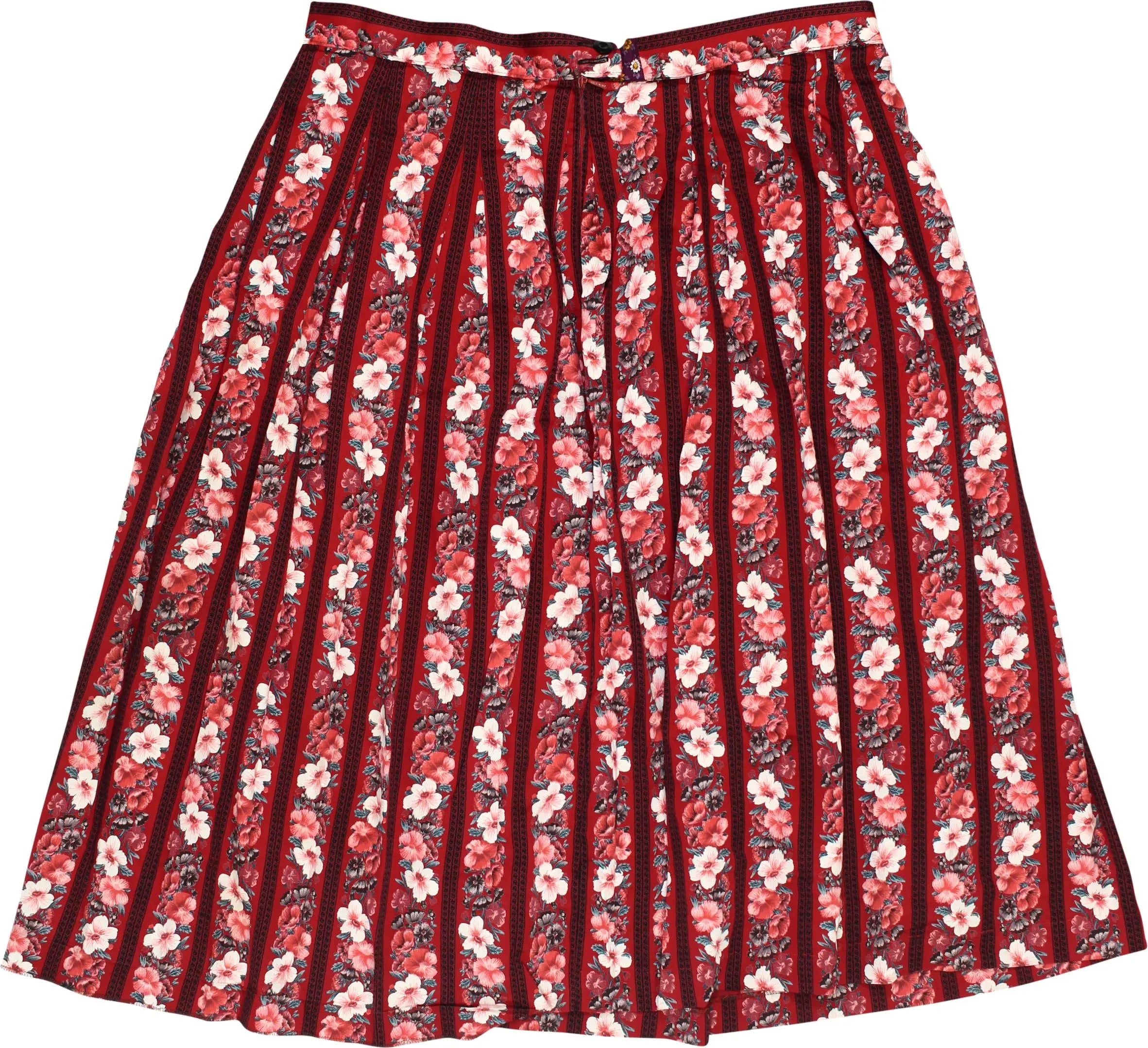 Angelika Moden - 80s Pleated Floral Skirt- ThriftTale.com - Vintage and second handclothing