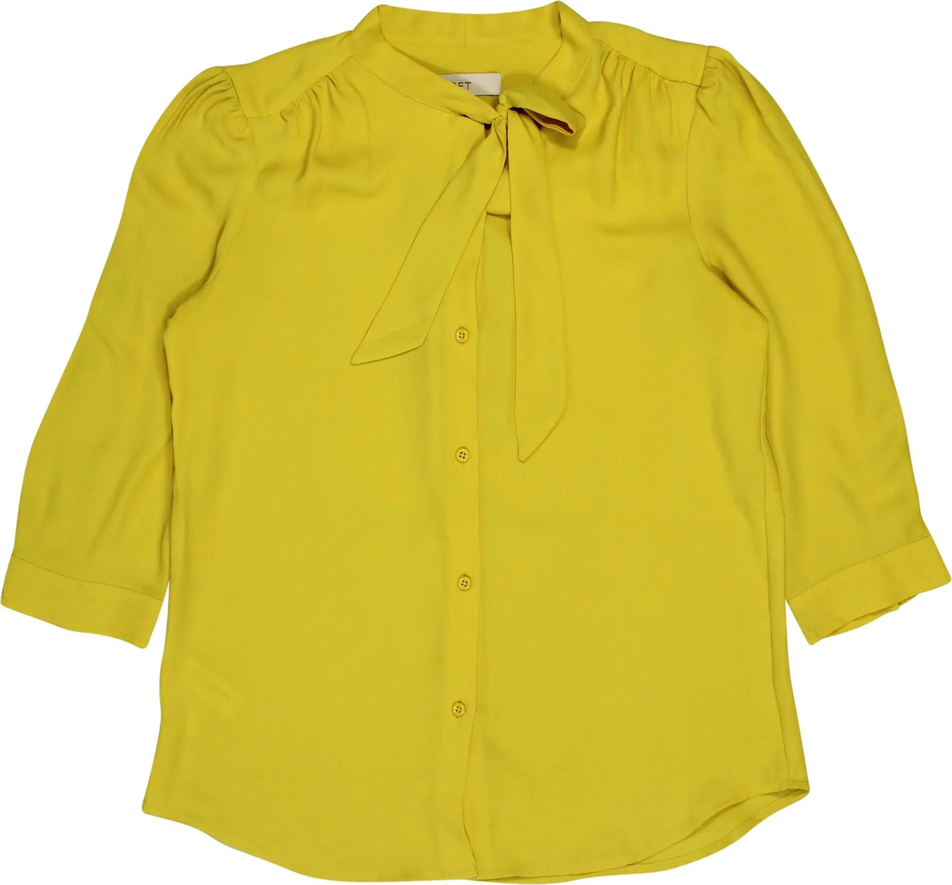 Ann Taylor - Yellow Blouse with Bow- ThriftTale.com - Vintage and second handclothing