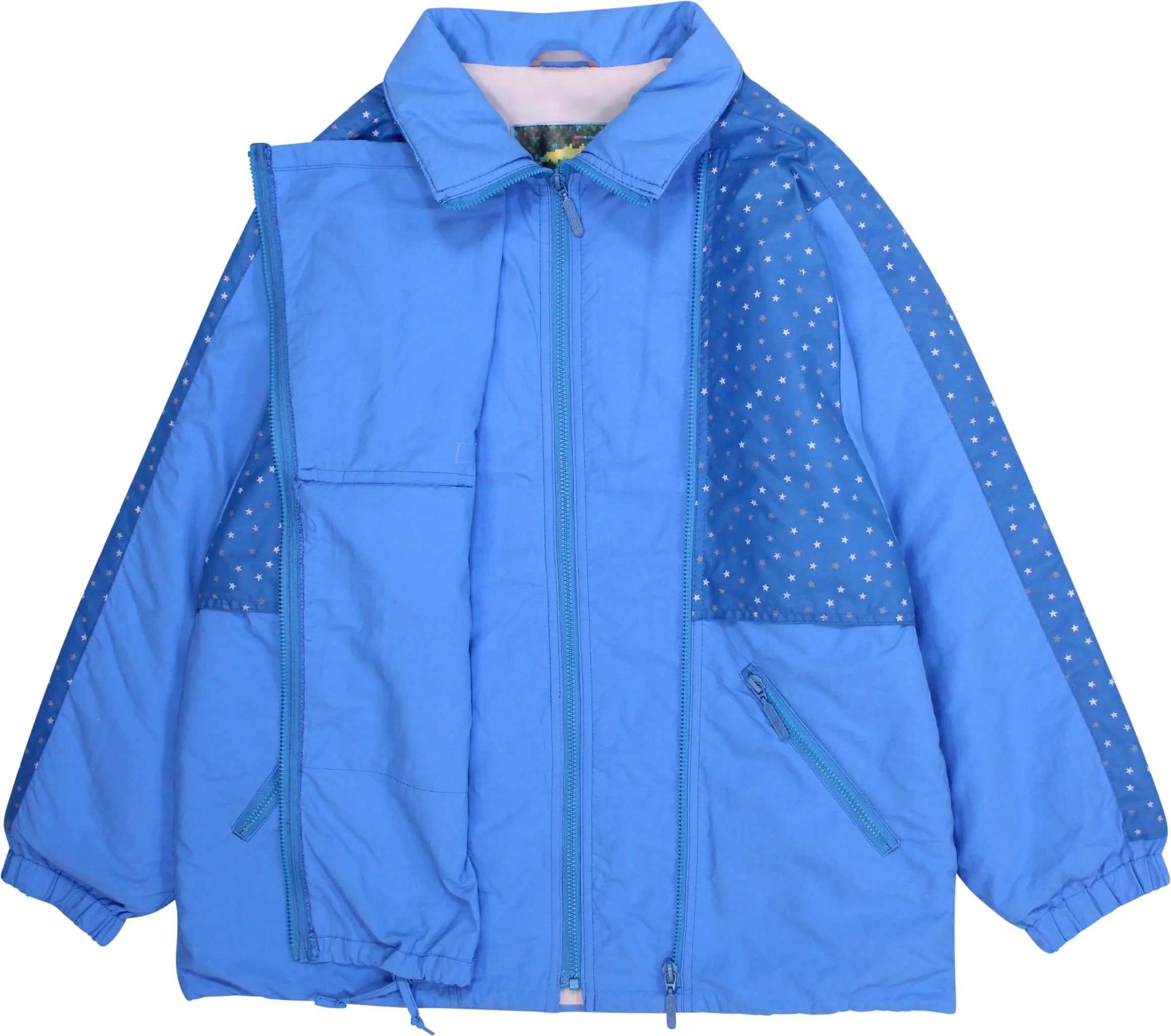 Arctic Story Ski Race - Blue Front Pocket Jacket- ThriftTale.com - Vintage and second handclothing