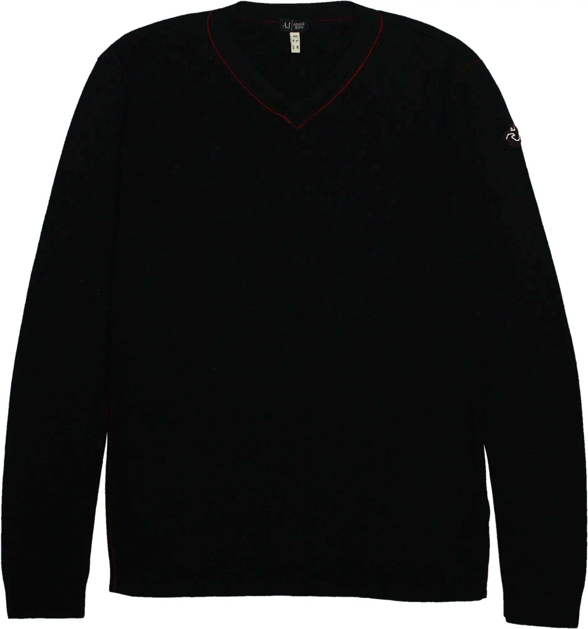 Black V-Neck Jumper by Armani Jeans ThriftTale - Main Image