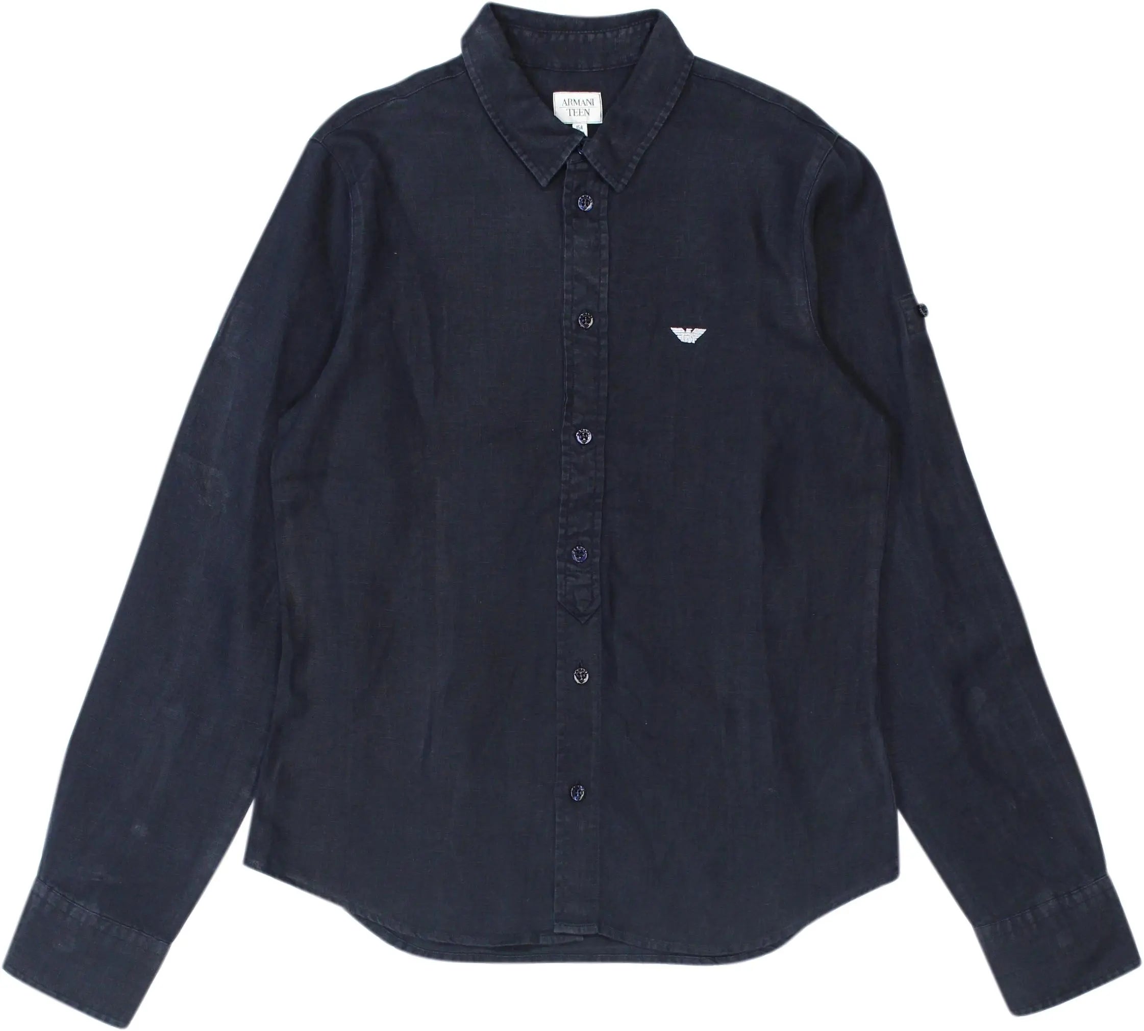 Armani Teen - Blue Long Sleeve Shirt by Armani- ThriftTale.com - Vintage and second handclothing