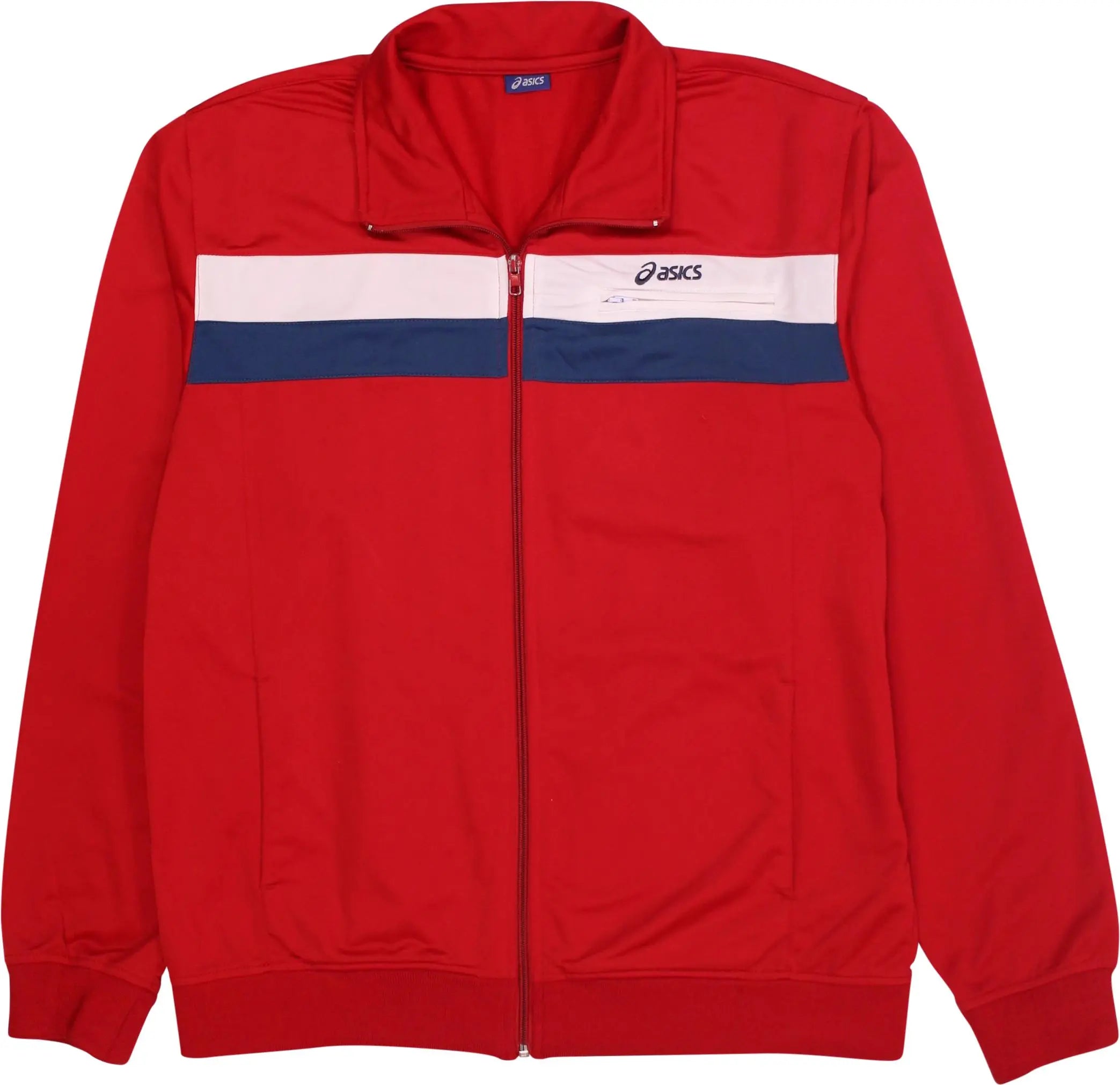 Asics - Red Track Jacket by Asics- ThriftTale.com - Vintage and second handclothing