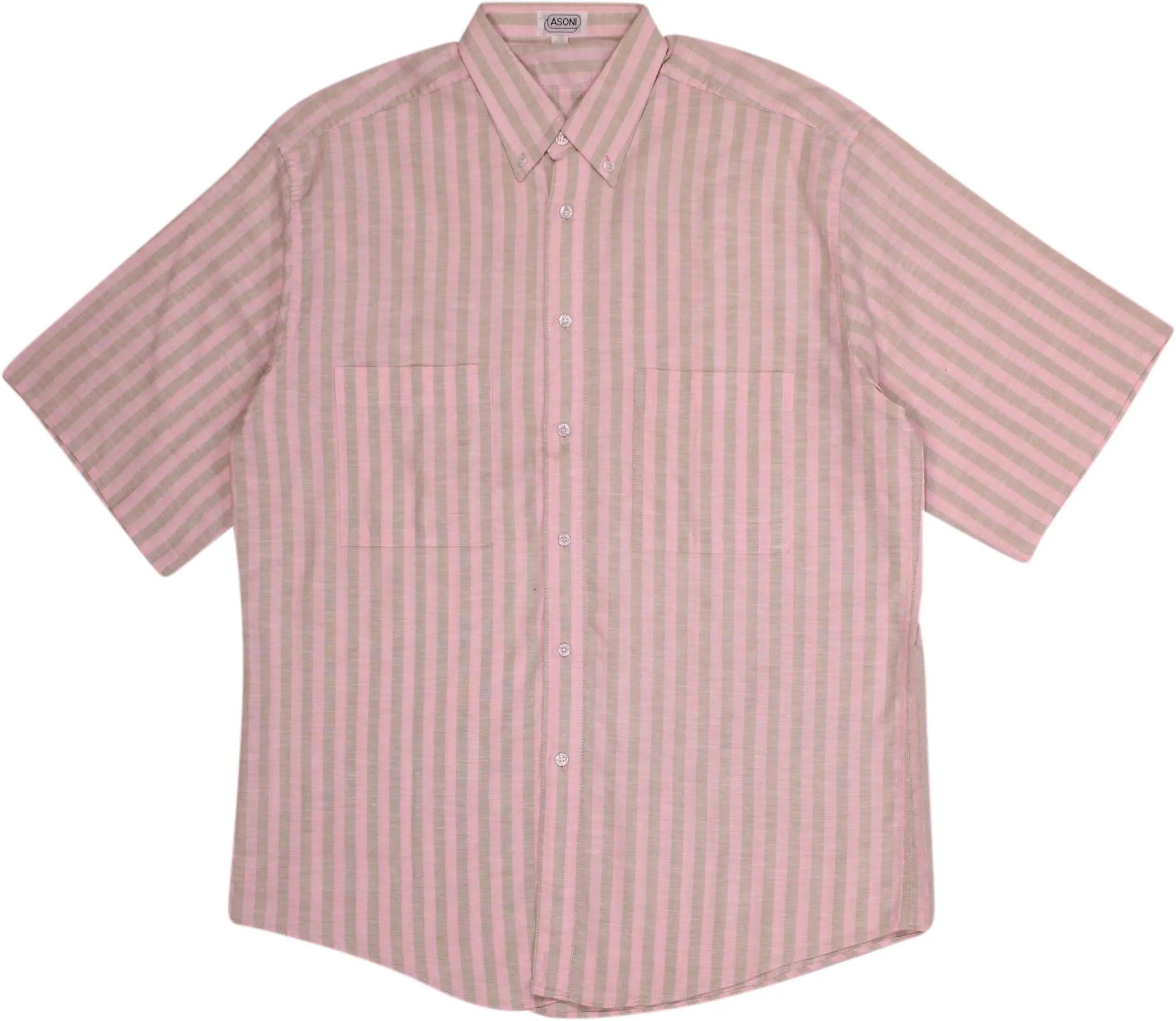 Asoni - Striped Short Sleeve Shirt- ThriftTale.com - Vintage and second handclothing