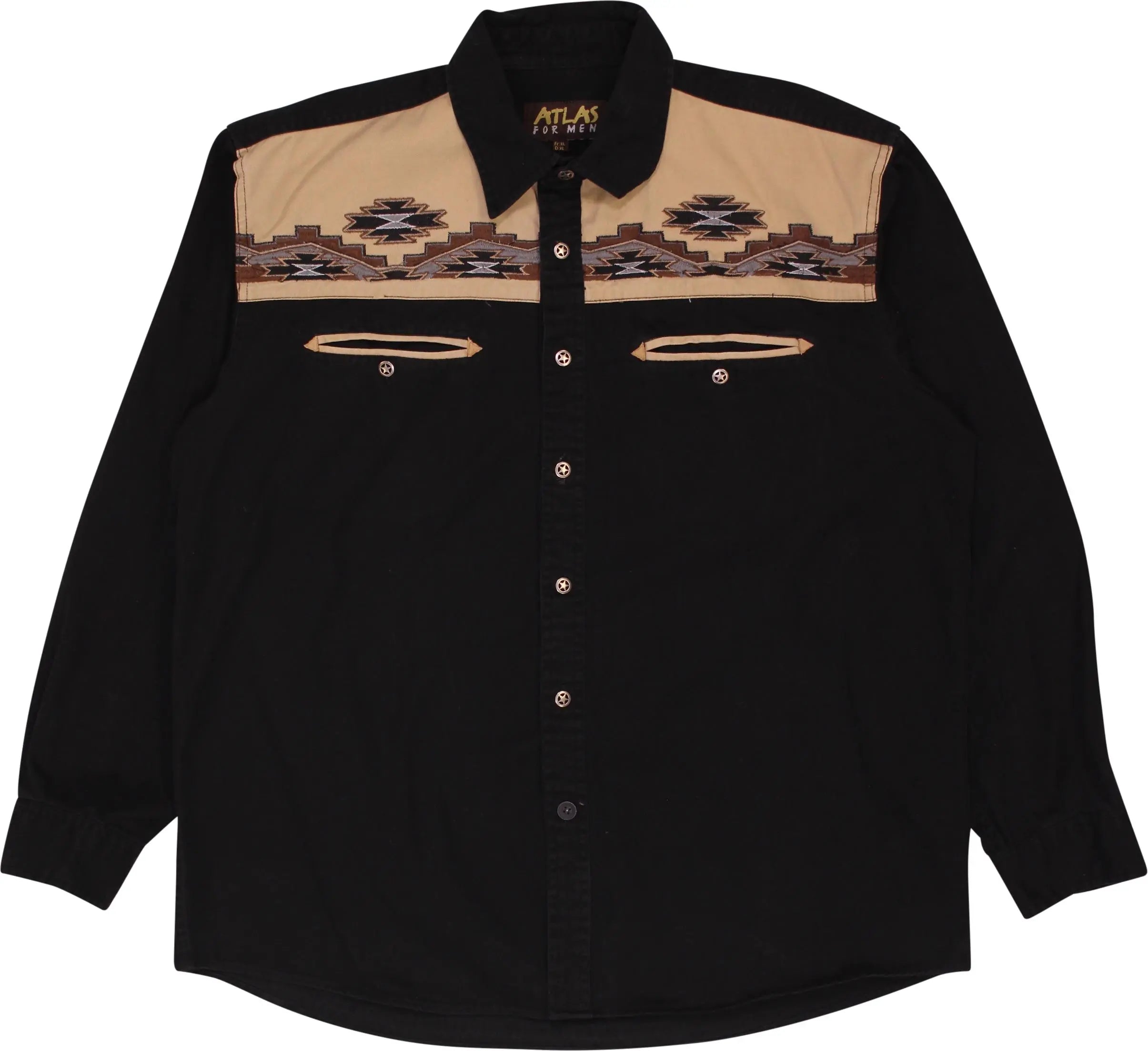 Atlas for Men - Western Style Shirt- ThriftTale.com - Vintage and second handclothing