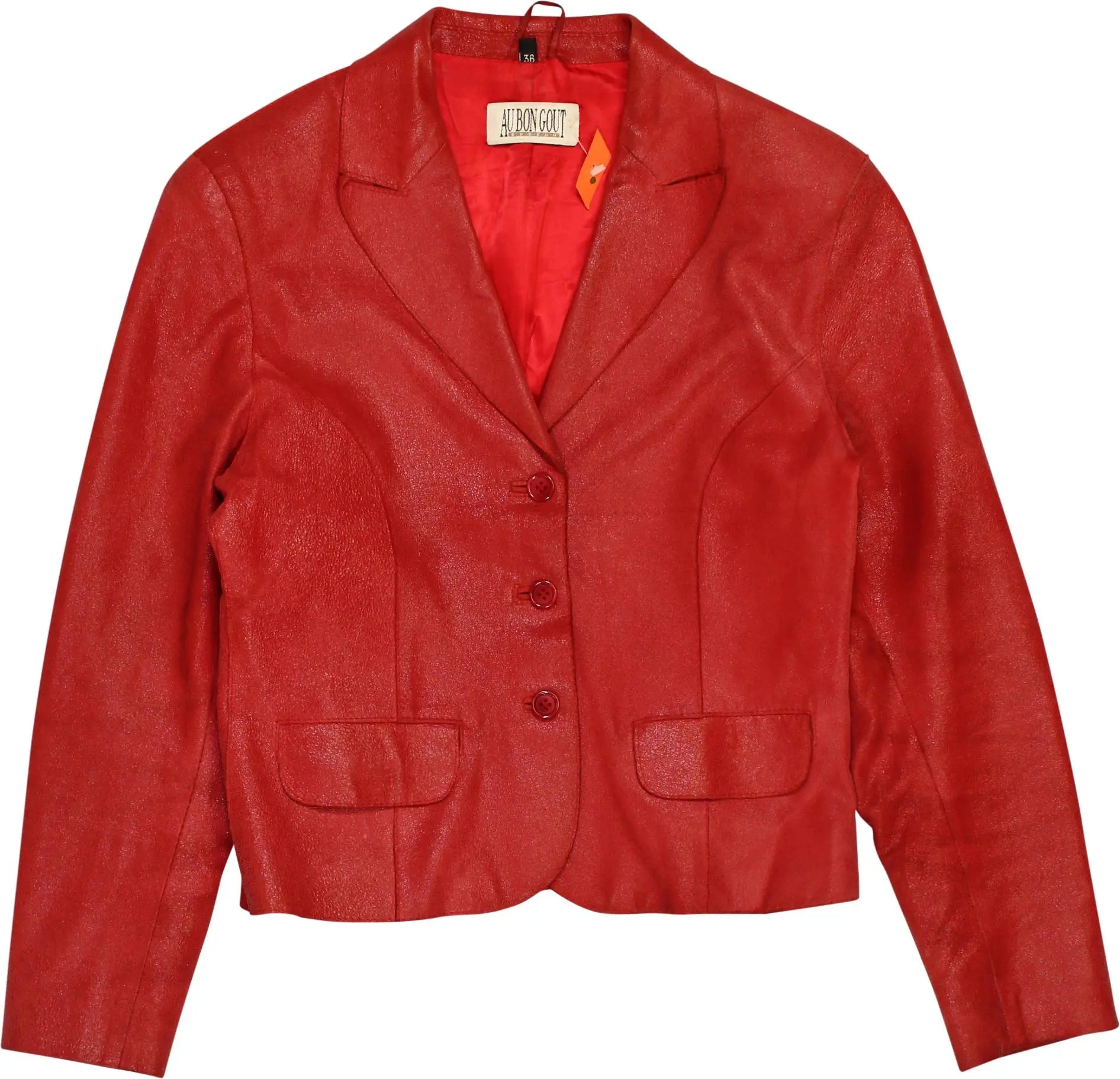 Au Bon Gout - Leather Blazer- ThriftTale.com - Vintage and second handclothing