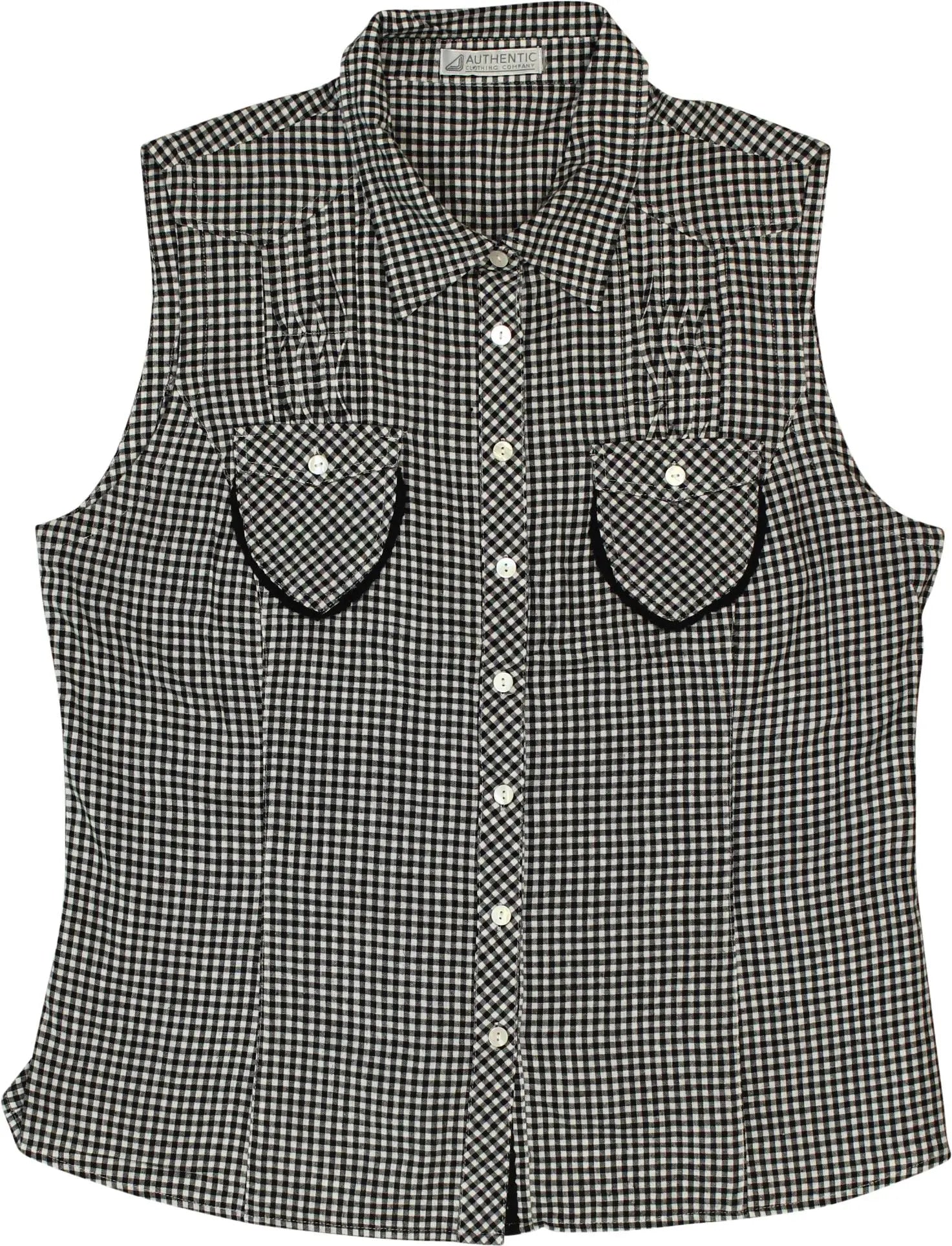 Authentic - Checked Sleeveless Blouse- ThriftTale.com - Vintage and second handclothing