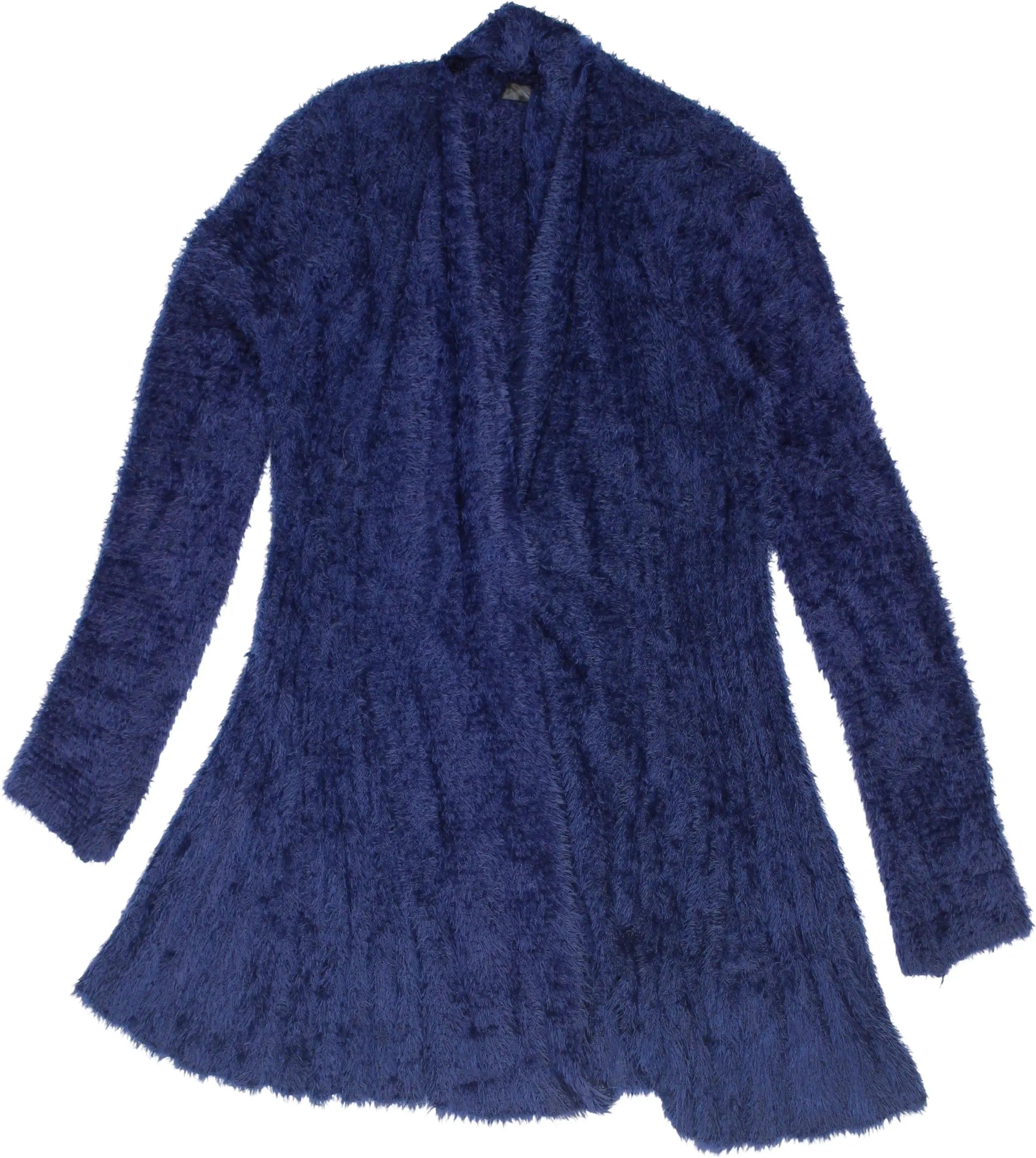 B. Copine - Fuzzy Blue Cardigan- ThriftTale.com - Vintage and second handclothing