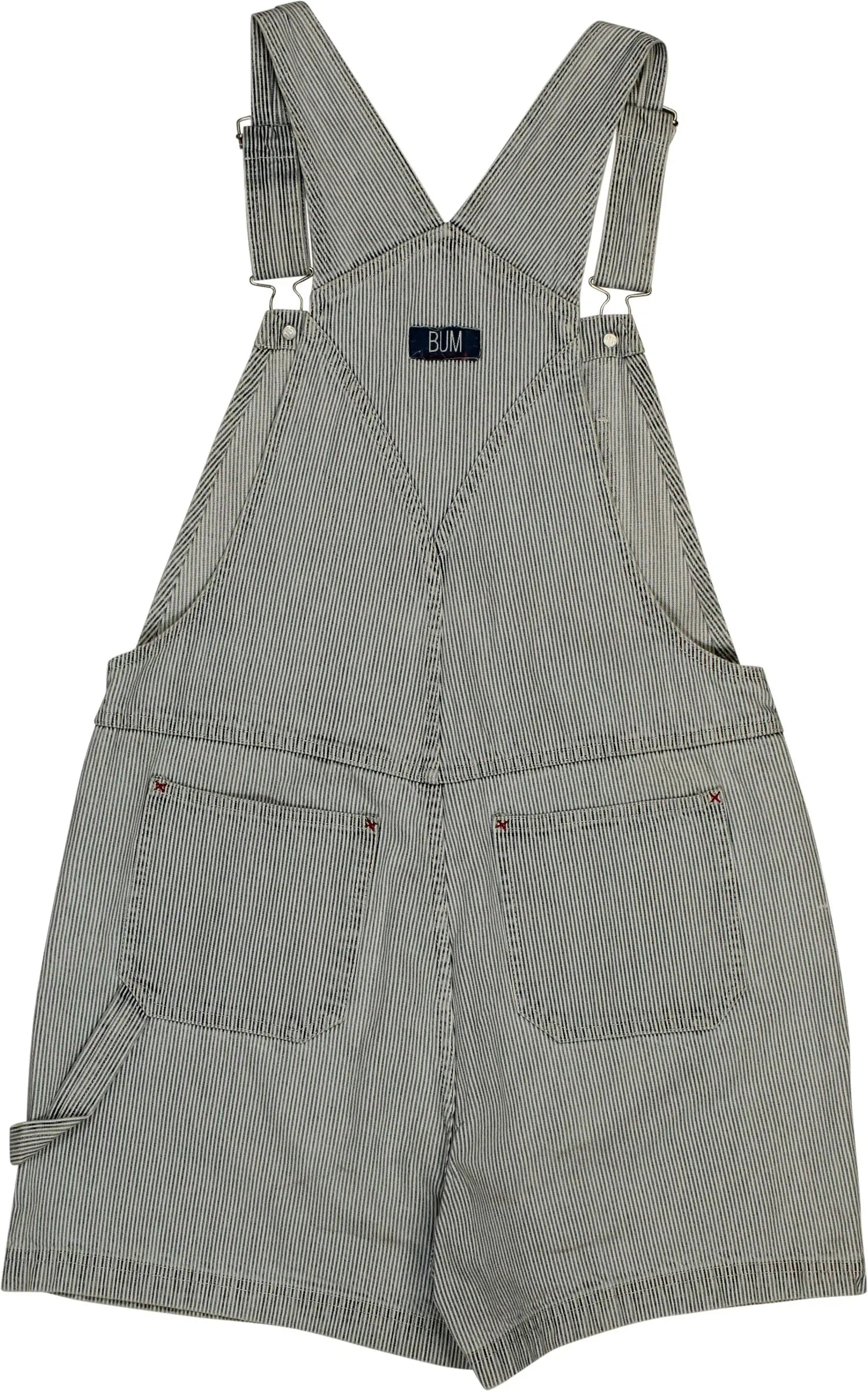 B.U.M. Equipment - 90s Striped Dungaree- ThriftTale.com - Vintage and second handclothing