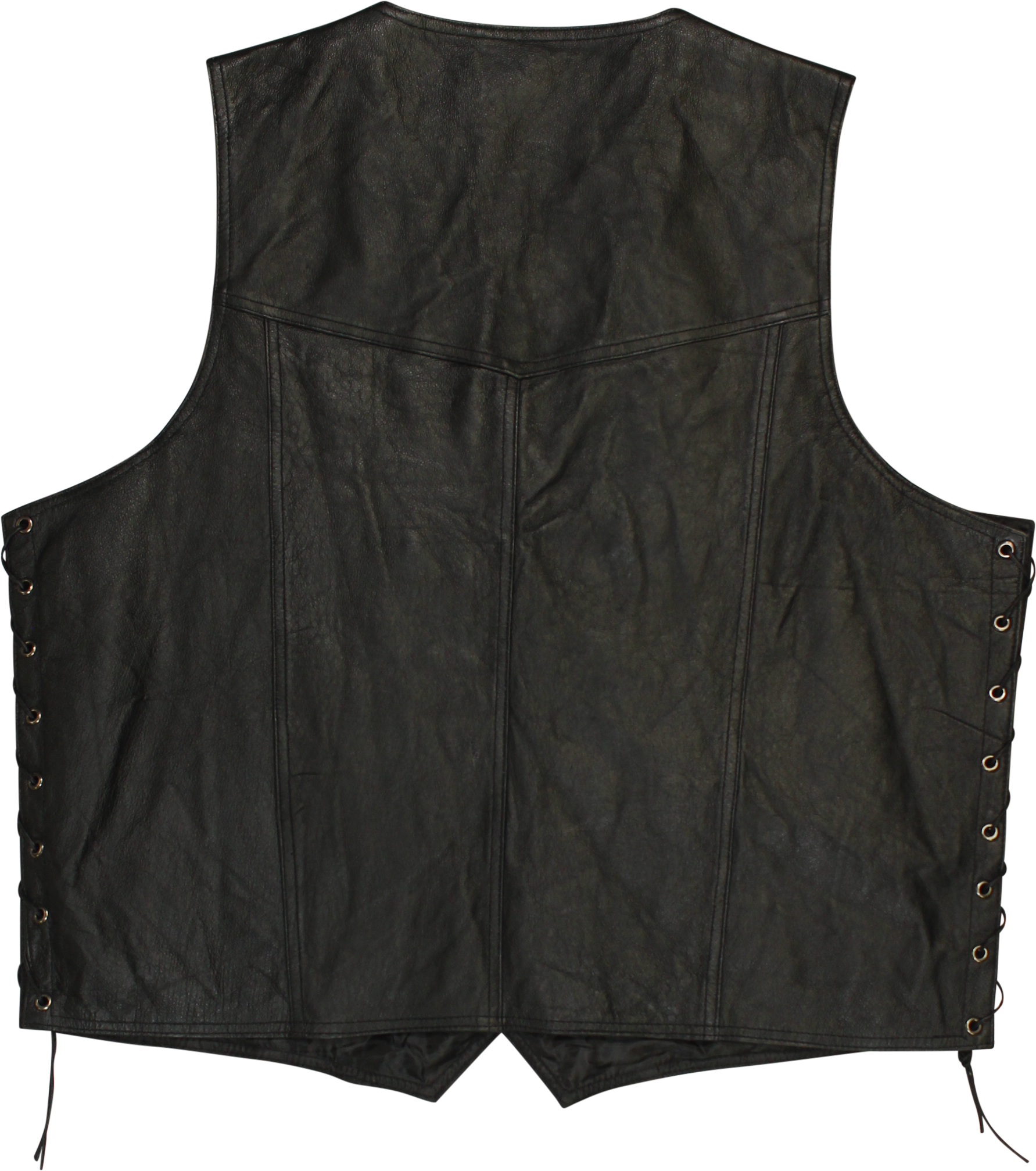 U.S.A Bikers - Leather Waistcoat- ThriftTale.com - Vintage and second handclothing