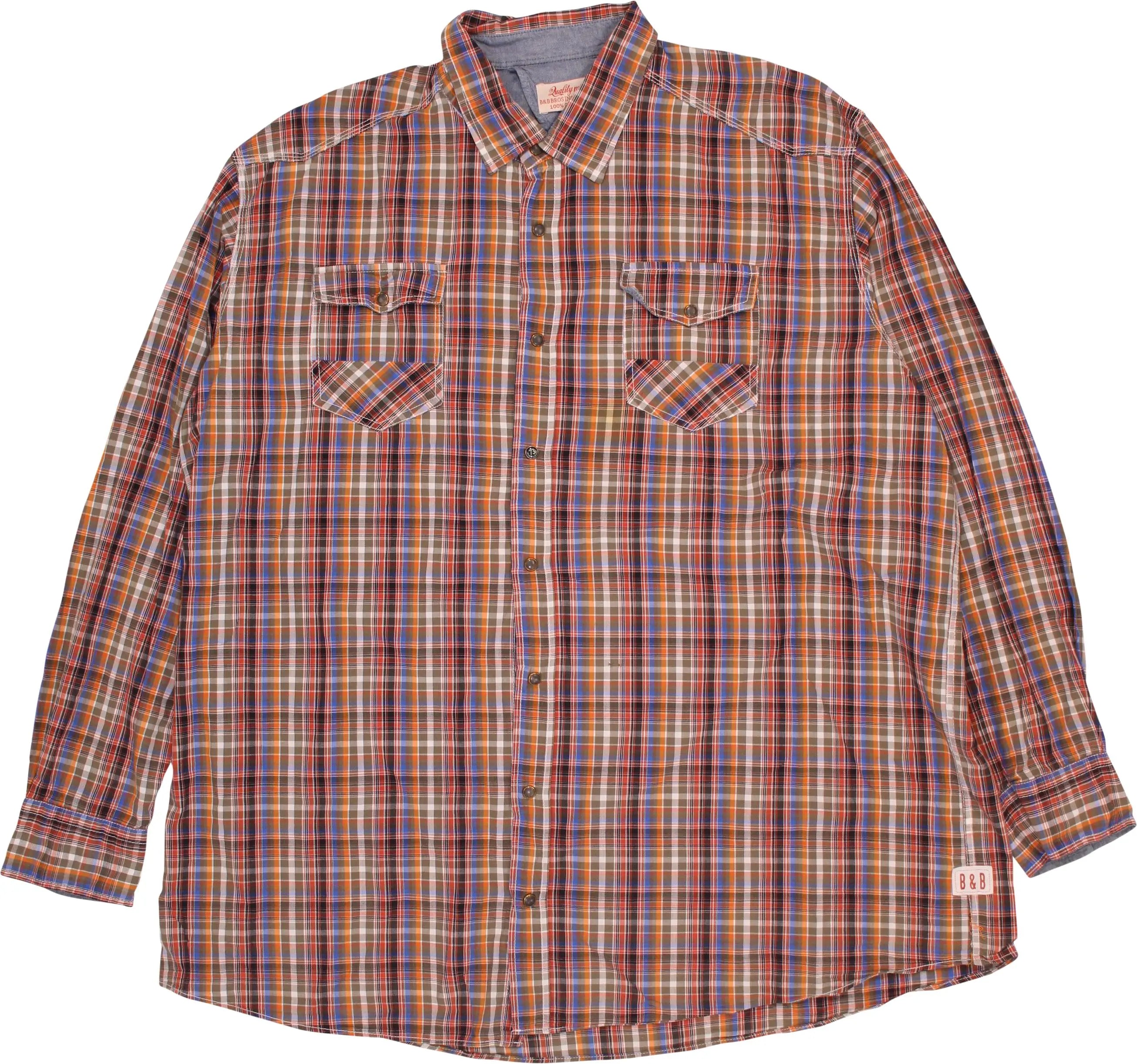 B&B Bros Inc - Long Sleeve Checked Shirt- ThriftTale.com - Vintage and second handclothing
