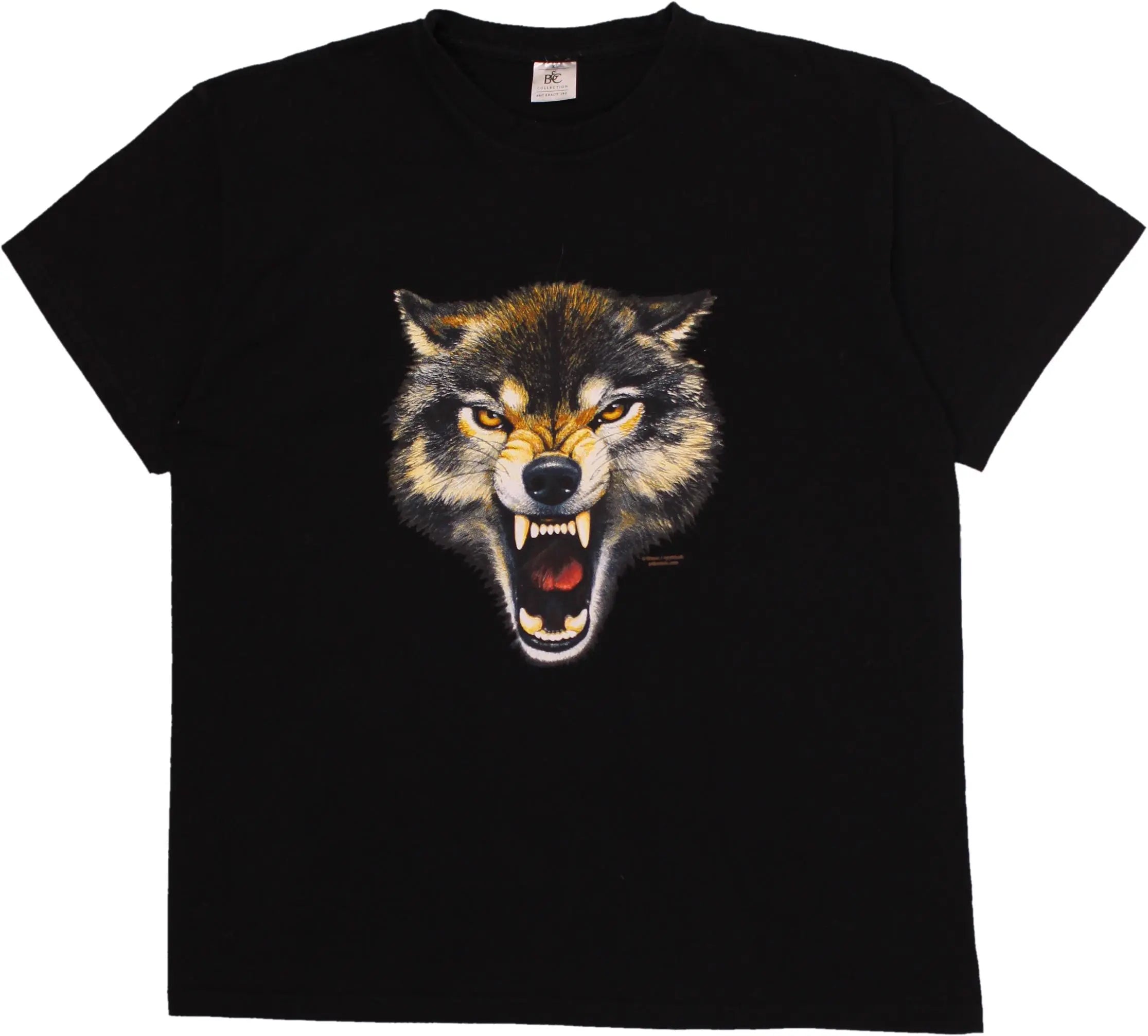 B&C - Wolf T-shirt- ThriftTale.com - Vintage and second handclothing