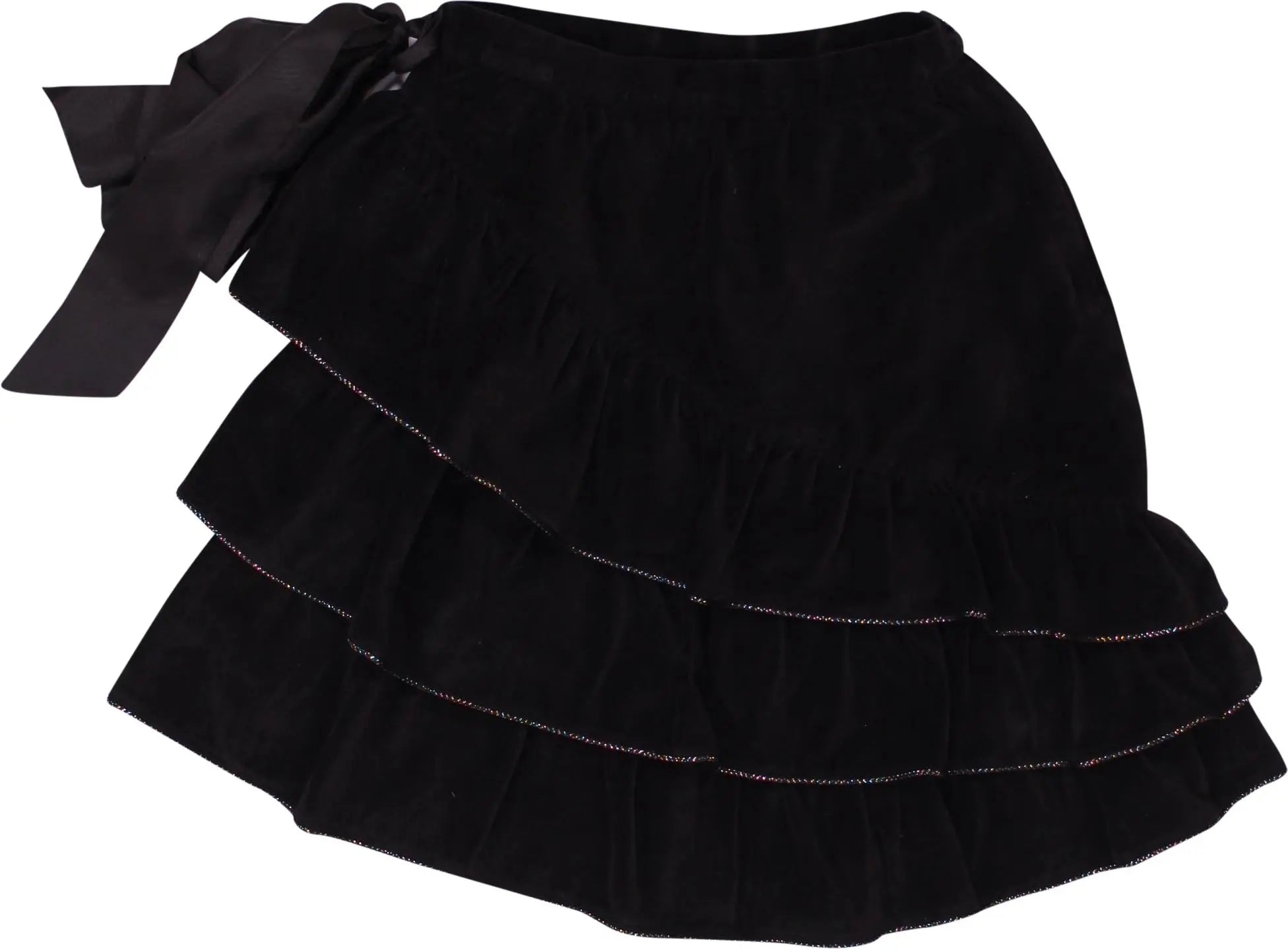 Baby Look - Black Velvet Skirt- ThriftTale.com - Vintage and second handclothing