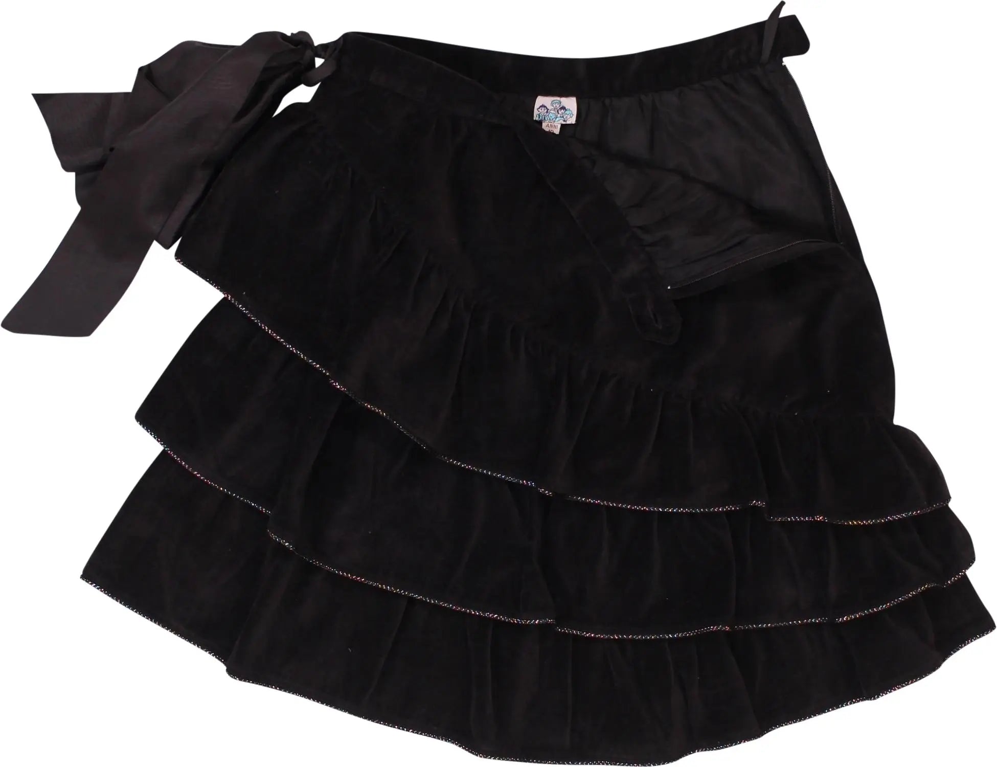 Baby Look - Black Velvet Skirt- ThriftTale.com - Vintage and second handclothing