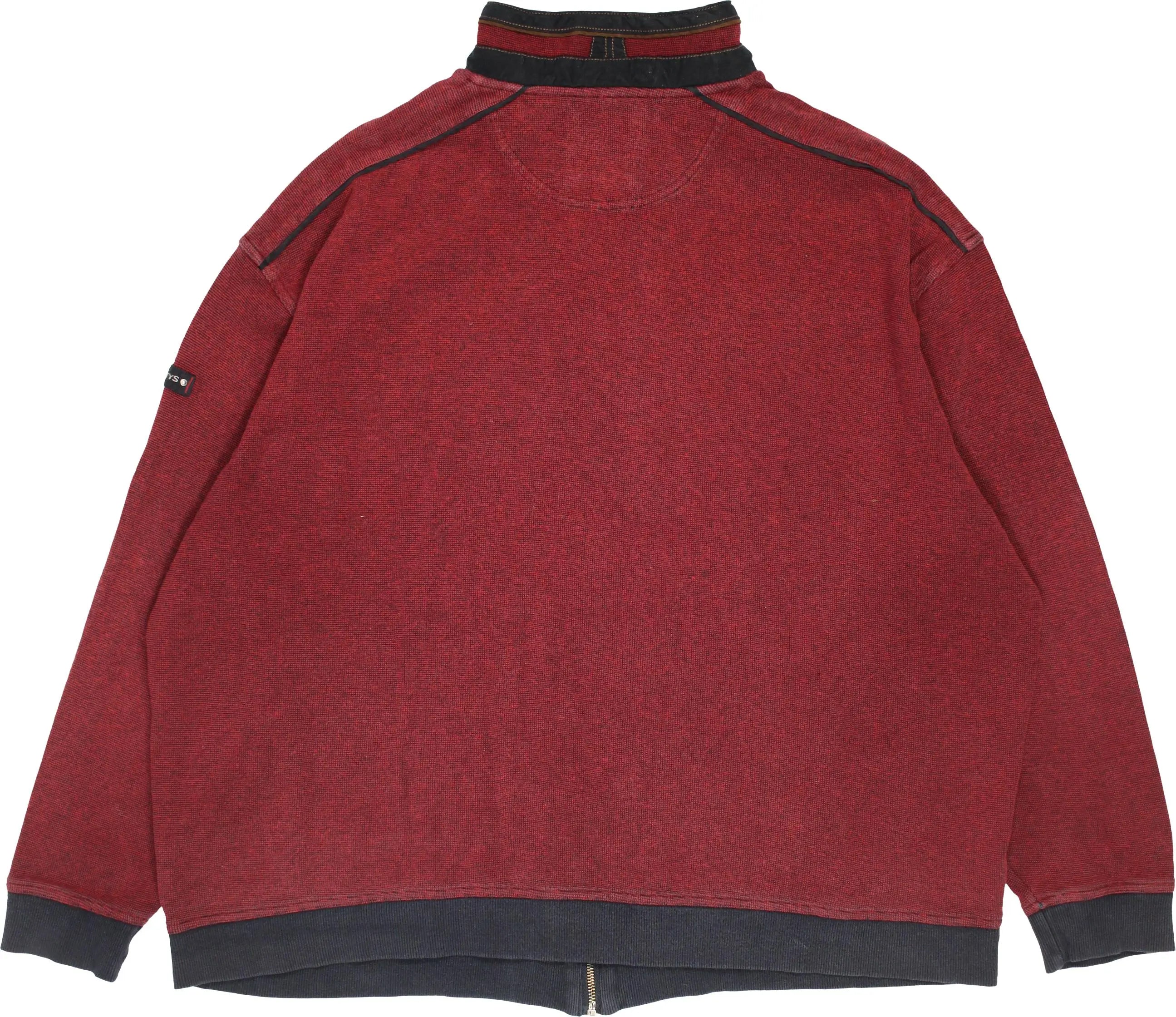 Baileys - Red Zip-up Cardigan- ThriftTale.com - Vintage and second handclothing