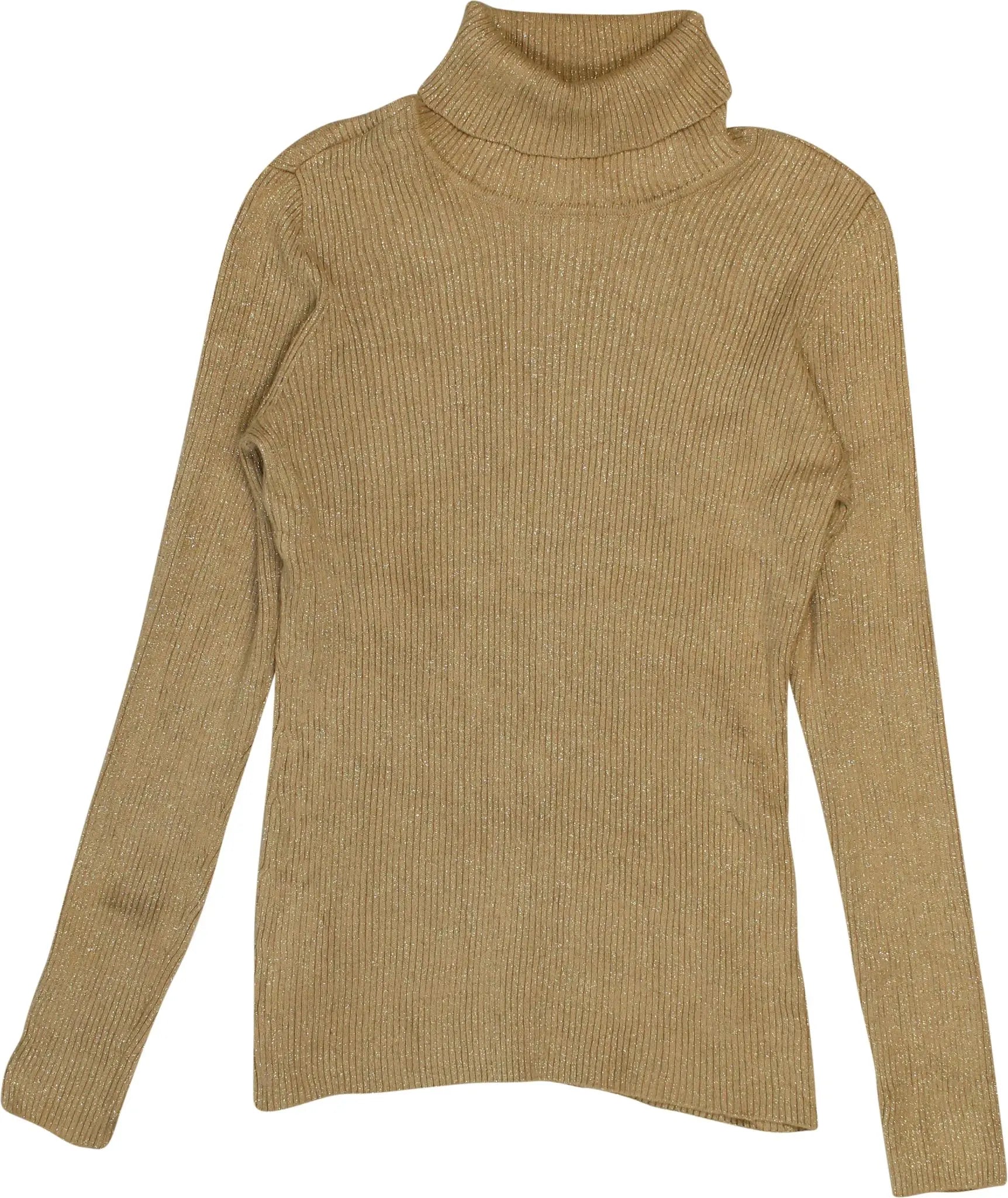Basic Editions - Turtleneck Jumper with Metallic Yarn- ThriftTale.com - Vintage and second handclothing
