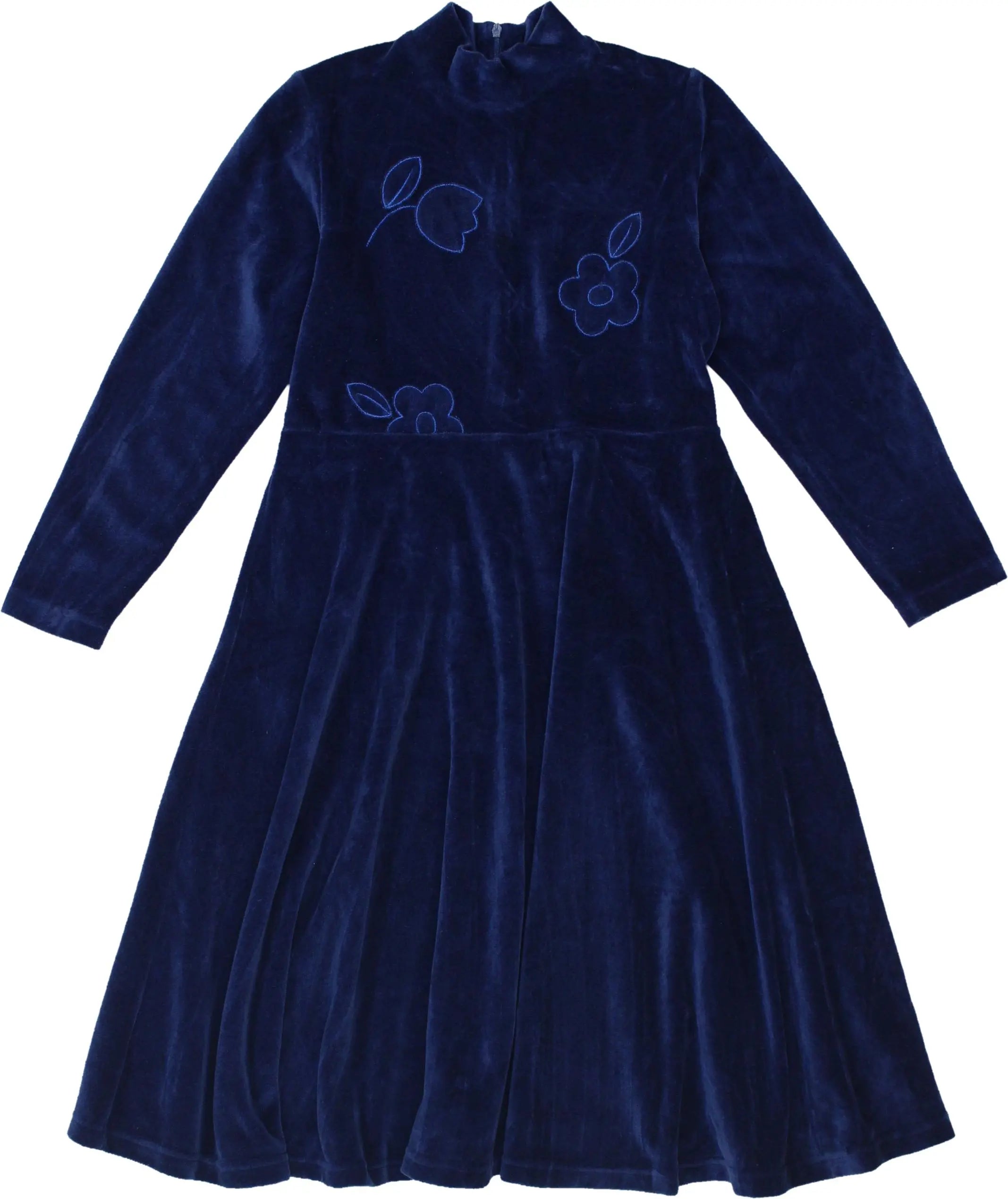 Batti Cure - Blue Velvet Dress- ThriftTale.com - Vintage and second handclothing