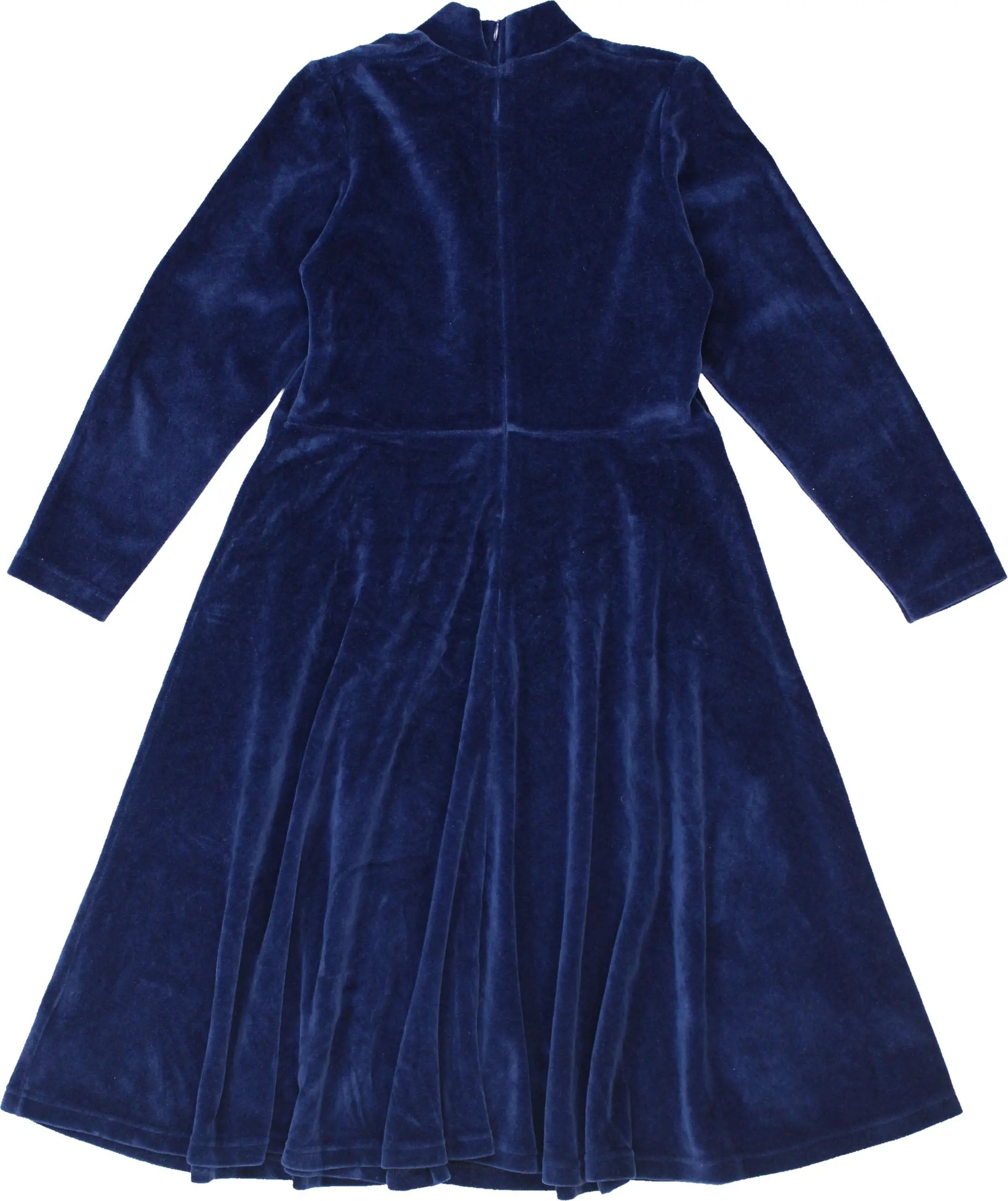 Batti Cure - Blue Velvet Dress- ThriftTale.com - Vintage and second handclothing