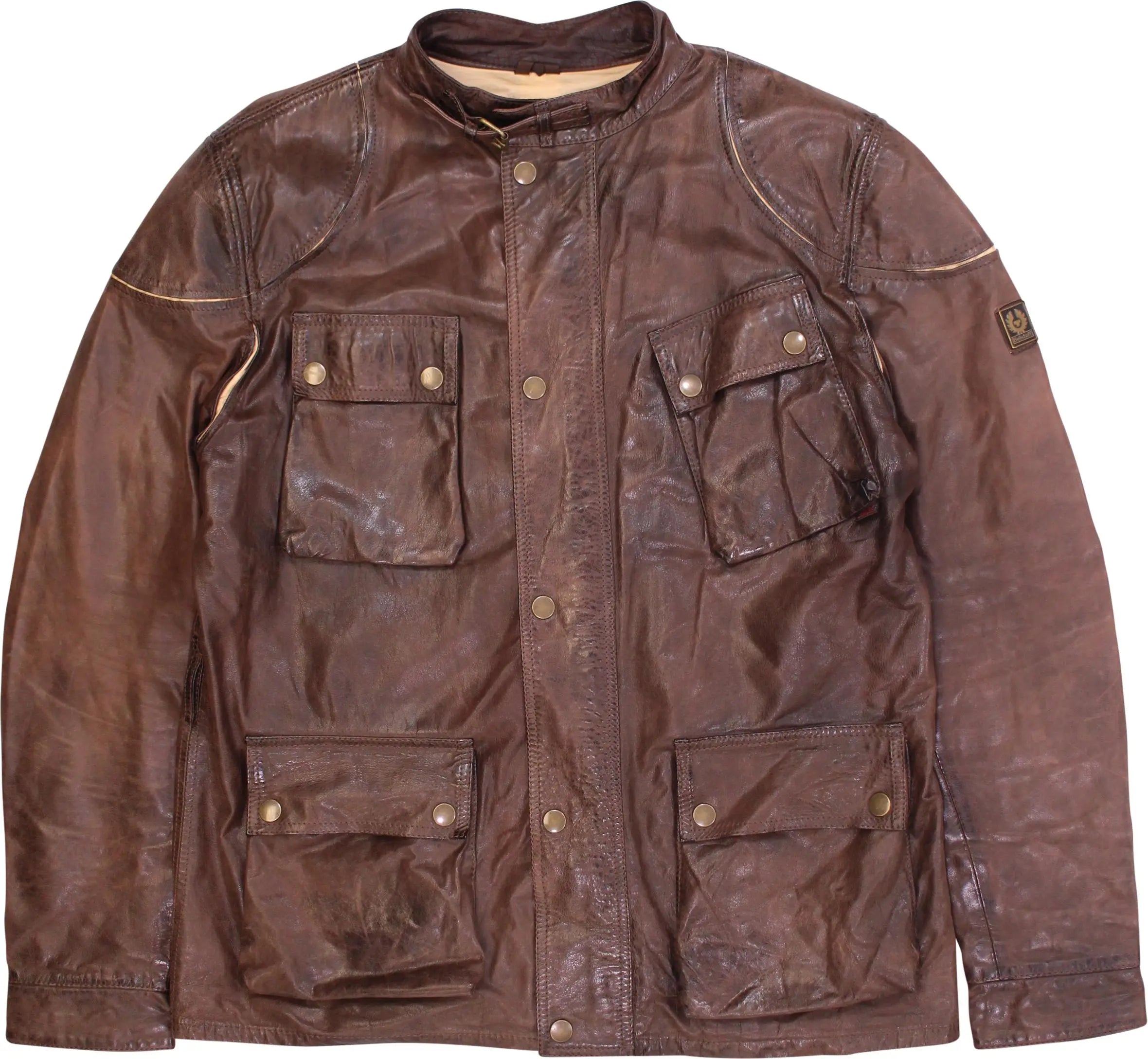 Belstaff - Brown Leather Jacket by Belstaff- ThriftTale.com - Vintage and second handclothing
