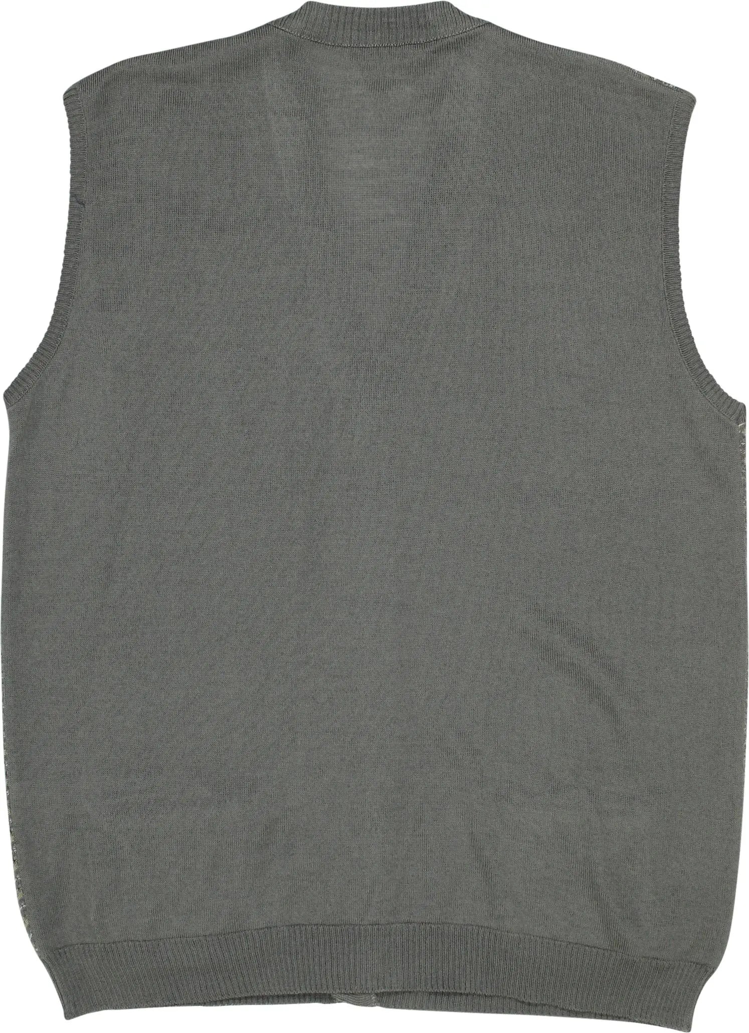 Bernardini - Grey Patterned Vest with Buttons- ThriftTale.com - Vintage and second handclothing