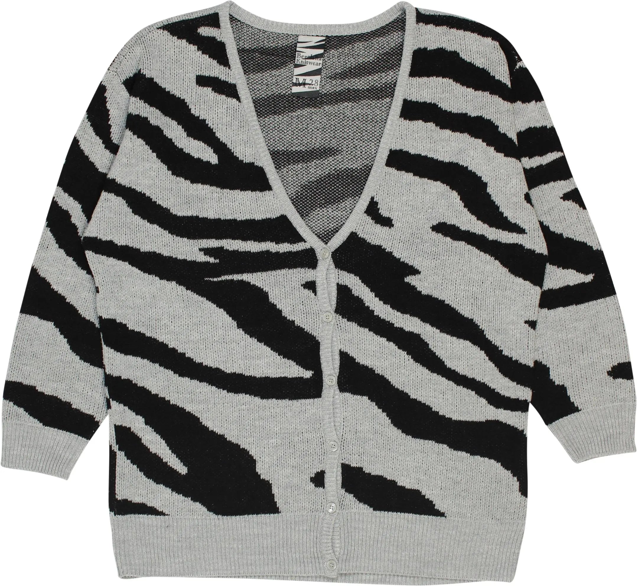 Bershka - Knitted Cardigan with Zebra Stripes- ThriftTale.com - Vintage and second handclothing