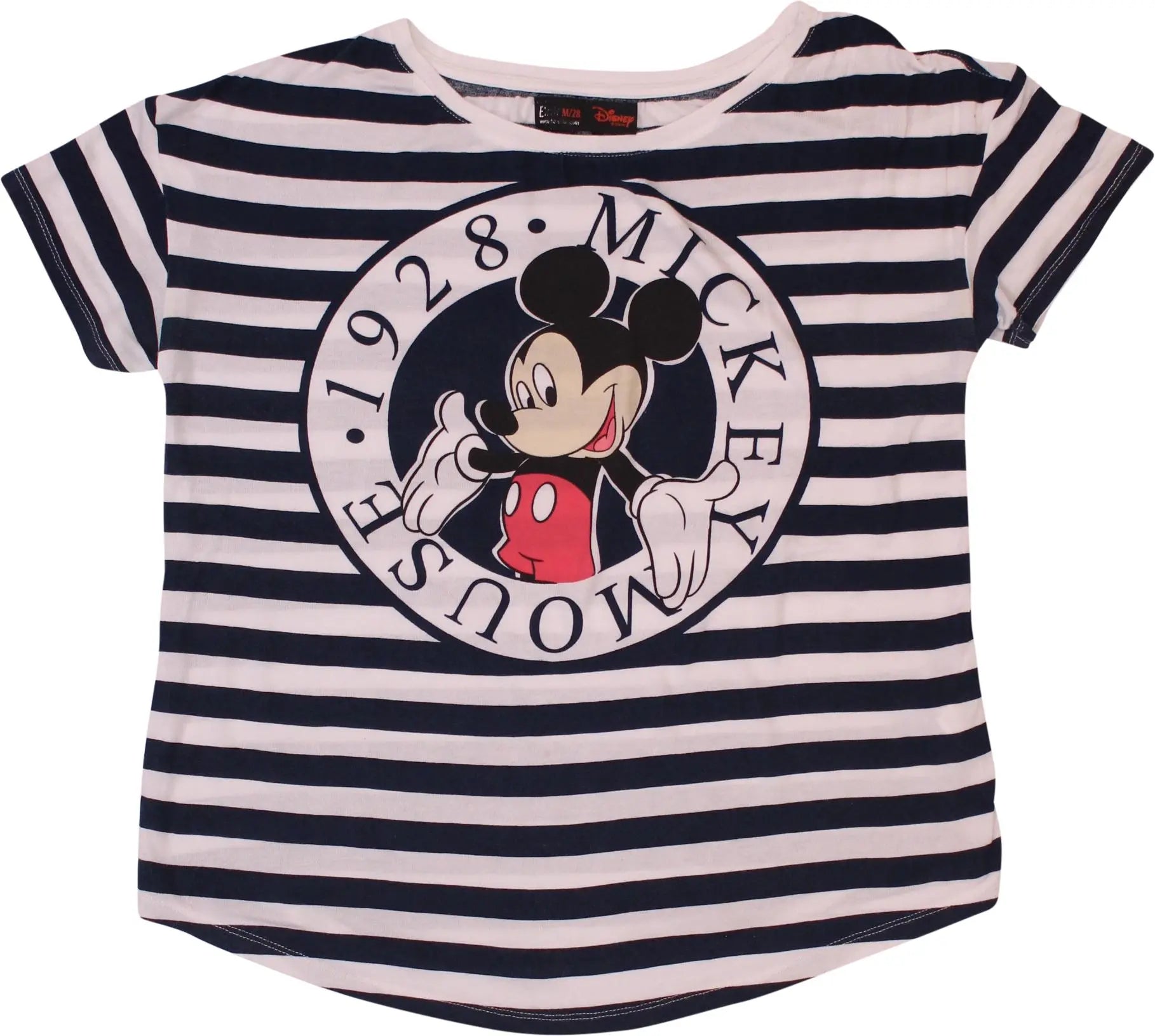 Bershka - Striped Mickey Mouse T-shirt- ThriftTale.com - Vintage and second handclothing