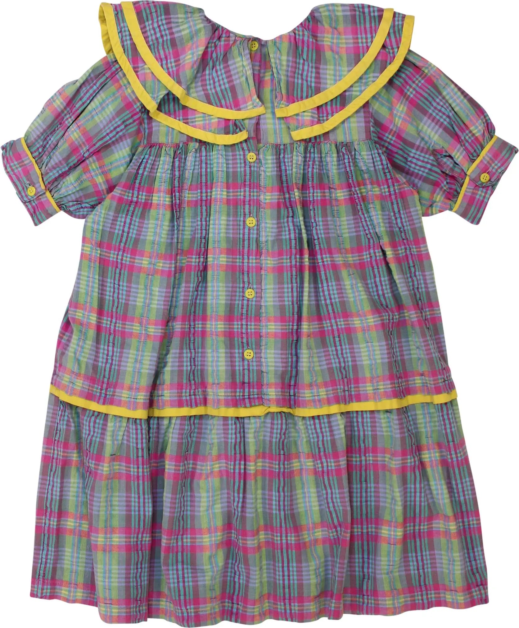 Bi Ya Doo - Vintage Colourful Checked Dresss- ThriftTale.com - Vintage and second handclothing